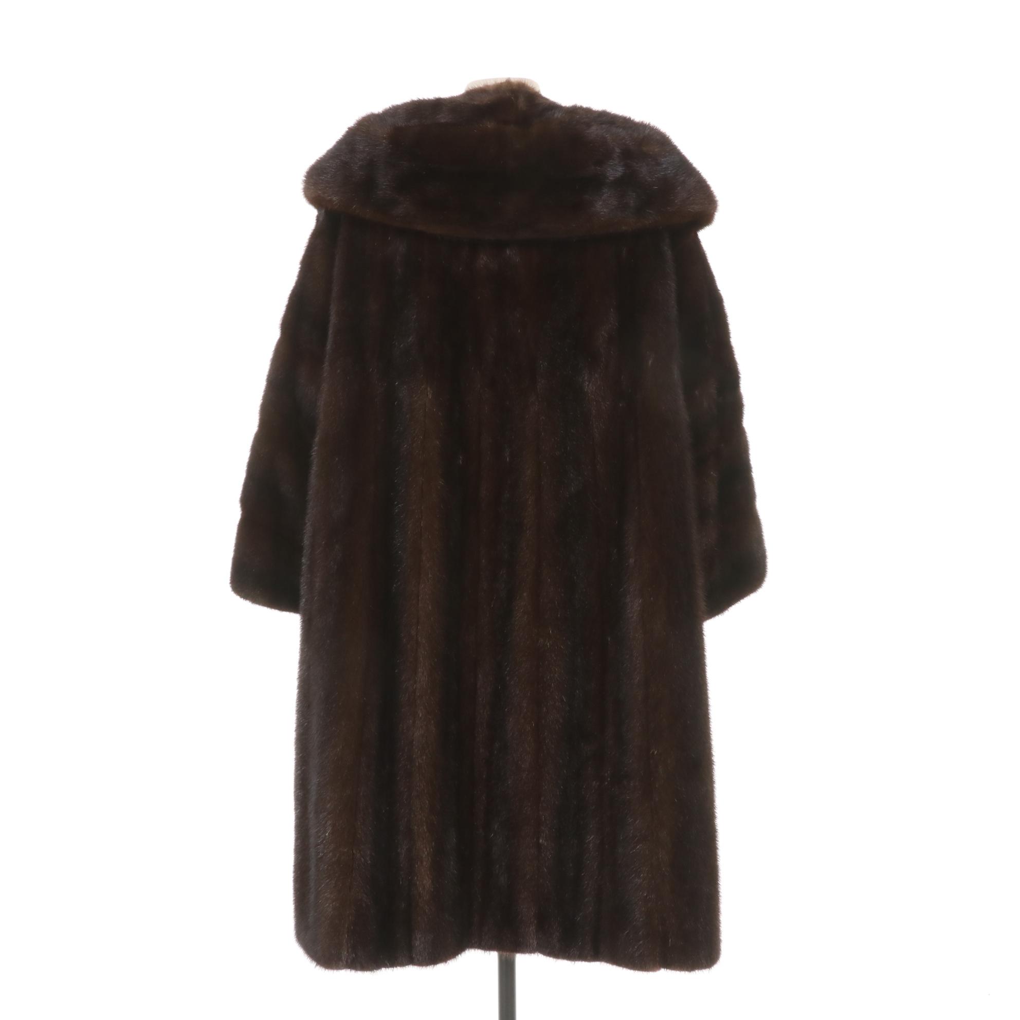 Classic Mahogany Mink Fur Coat