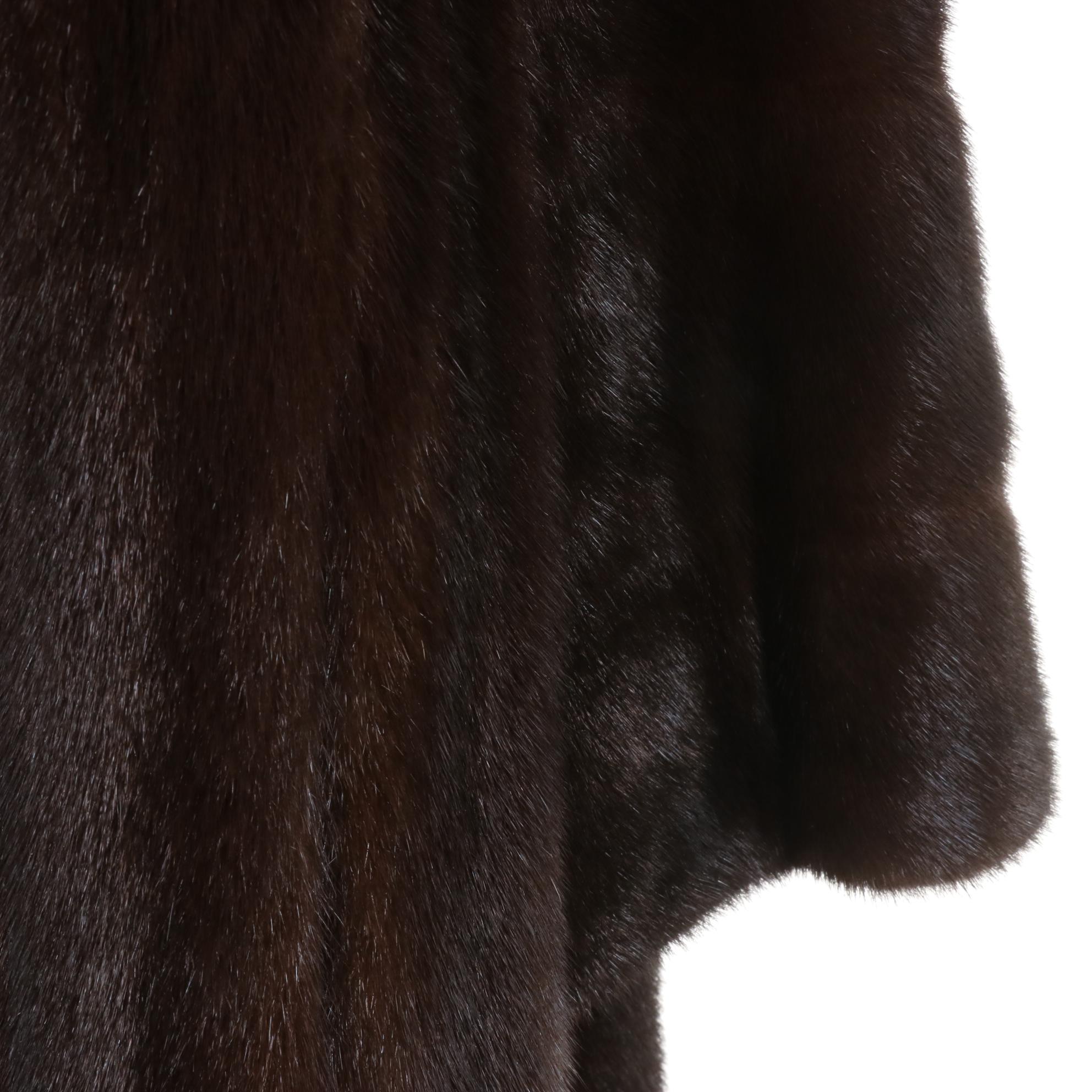 Classic Mahogany Mink Fur Coat