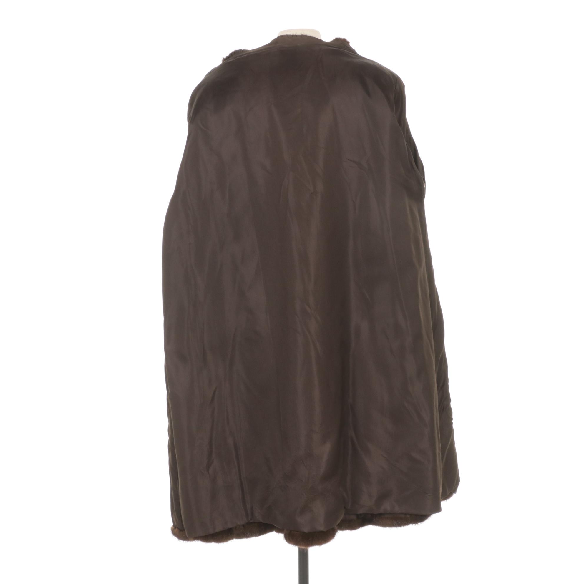 Classic Mahogany Mink Fur Coat