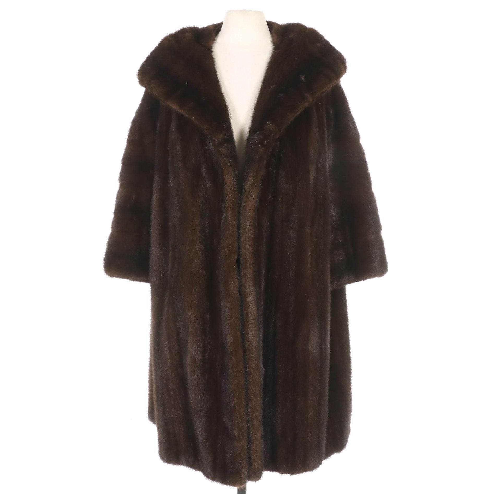 Classic Mahogany Mink Fur Coat