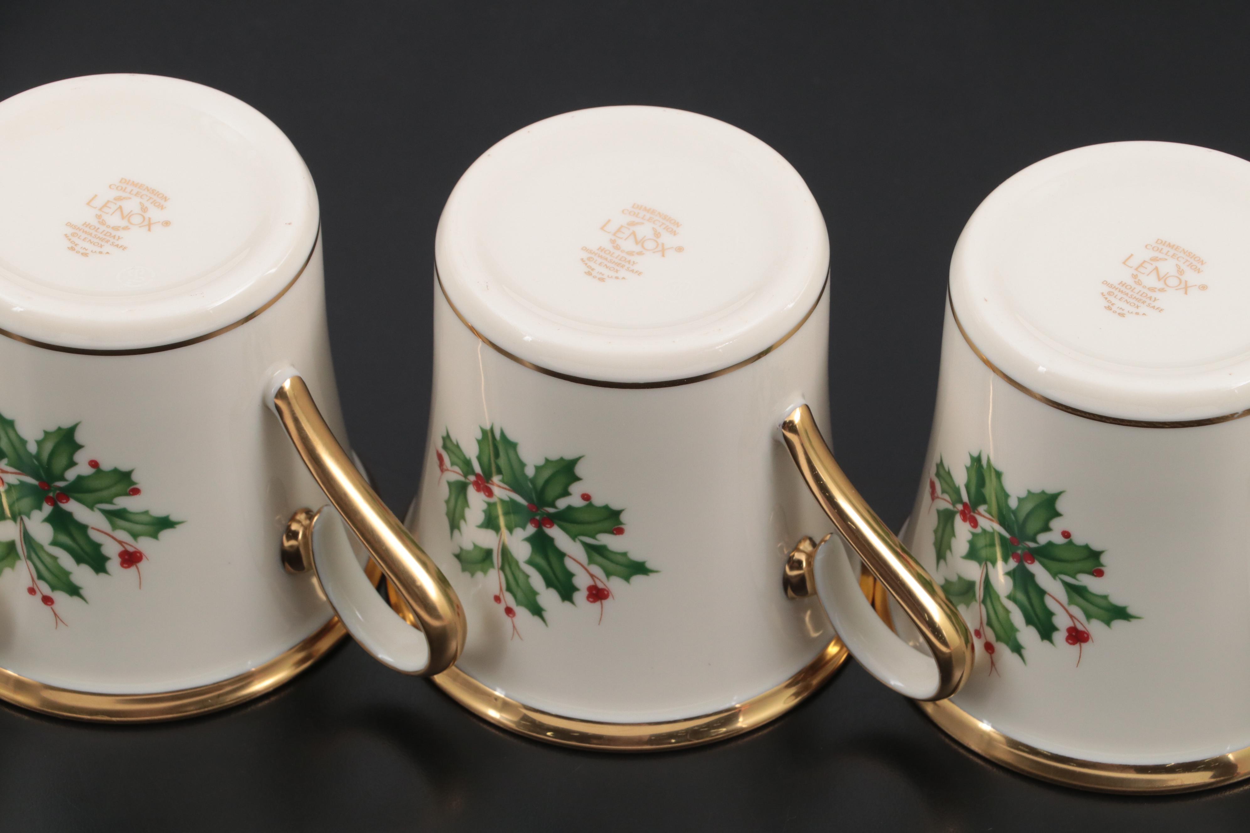 Lenox Bone China "Holiday" Mugs