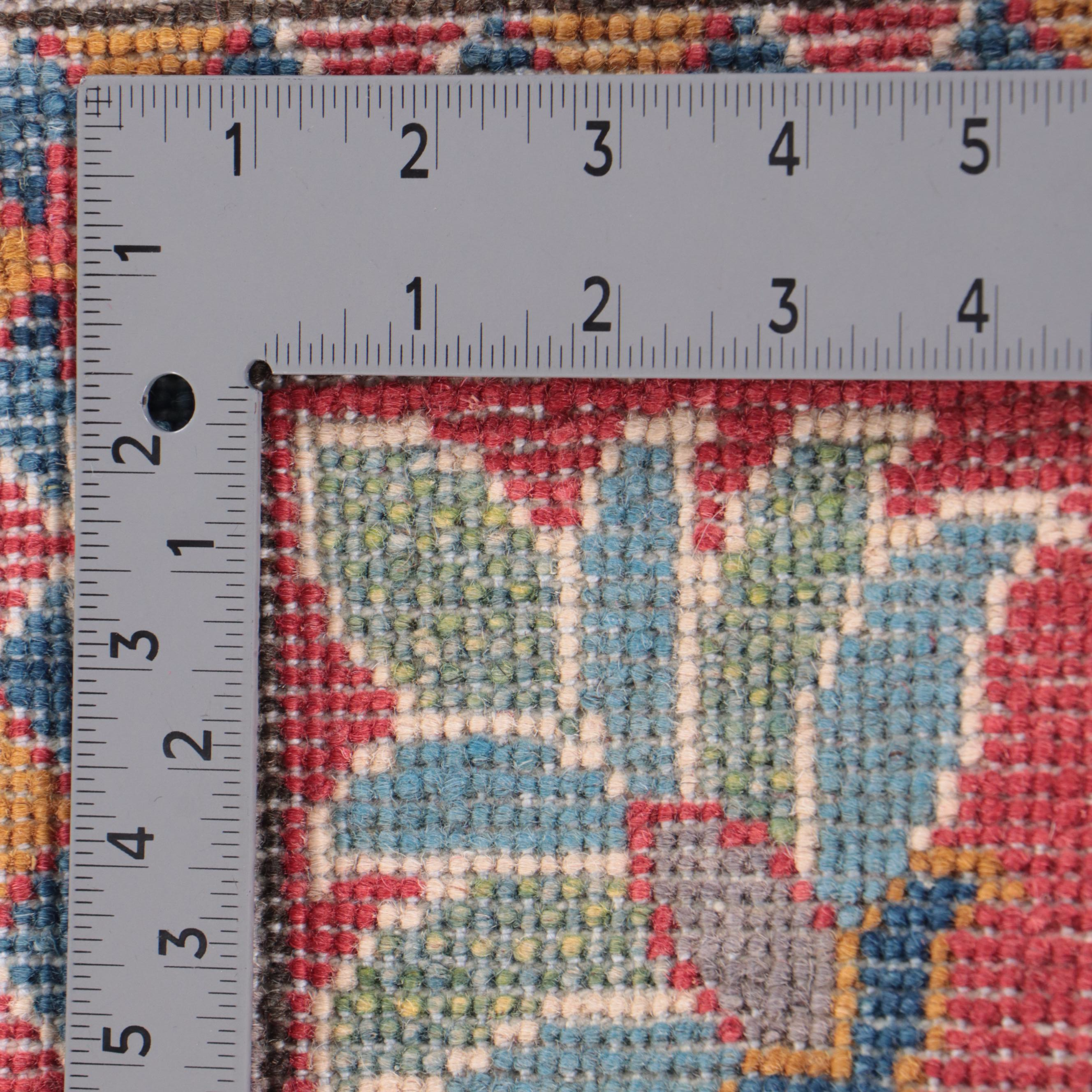 2'8 x 4'3 Hand-Knotted Afghan Kazak Accent Rug