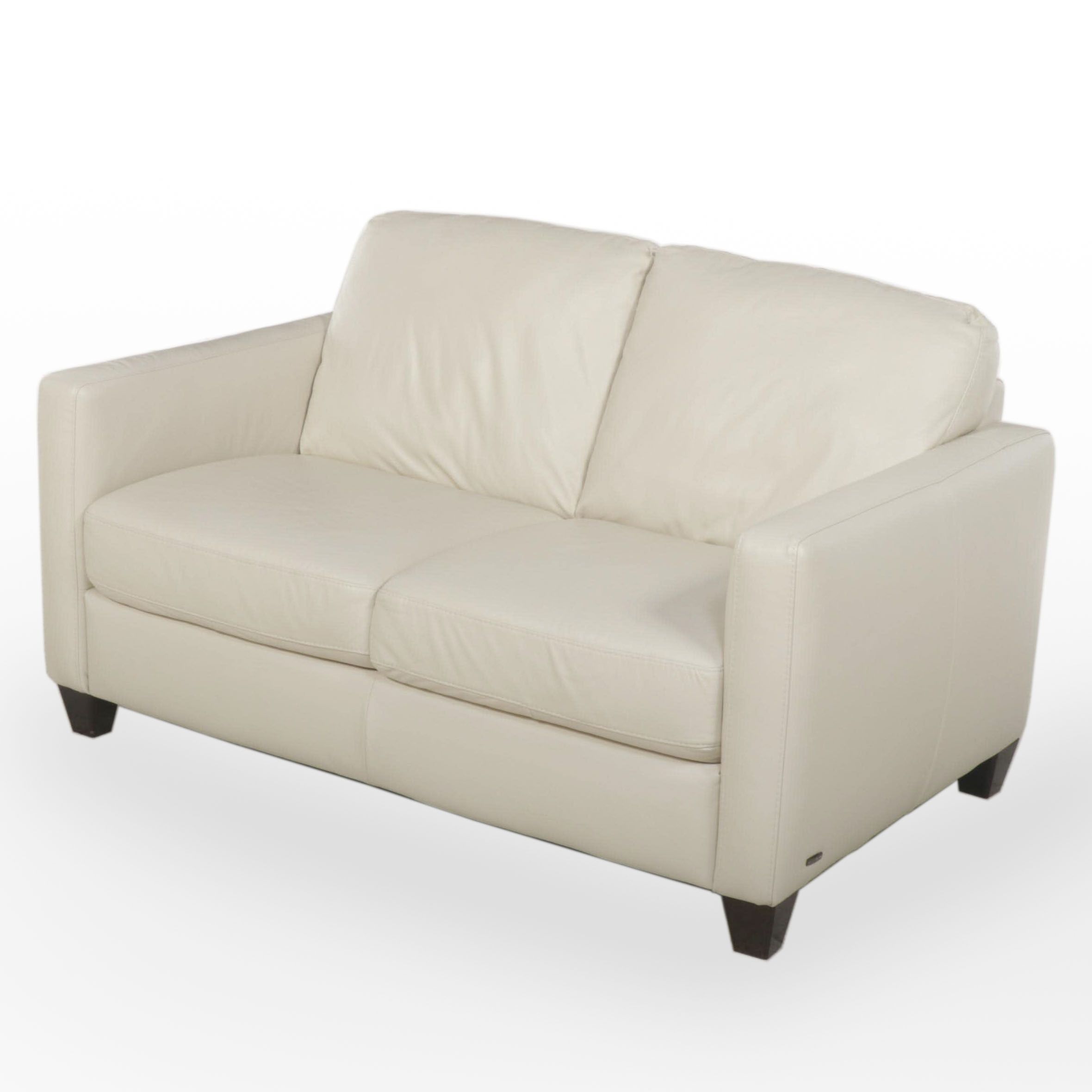 Natuzzi Modernist Style Leather Loveseat EBTH