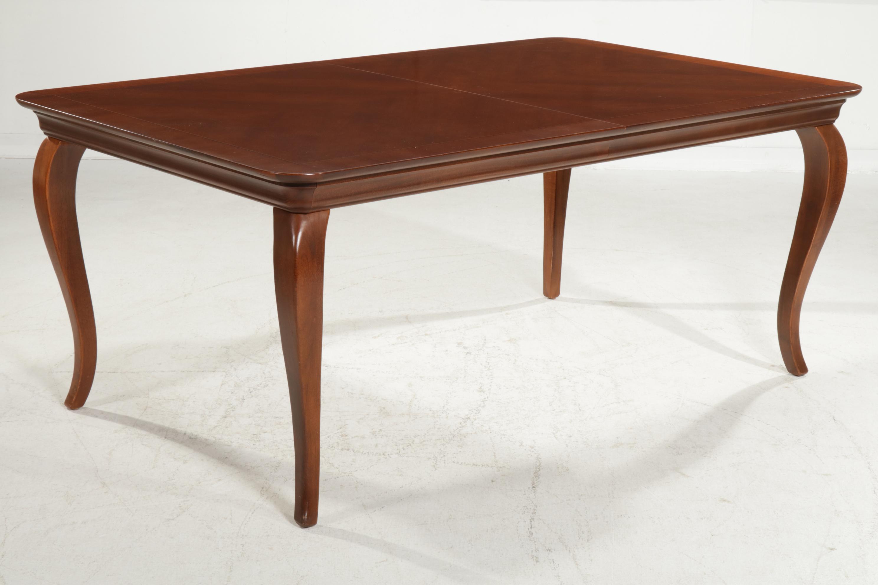 Thomasville Cherrywood-Finished Hardwood Extension Dining Table with Ten Chairs