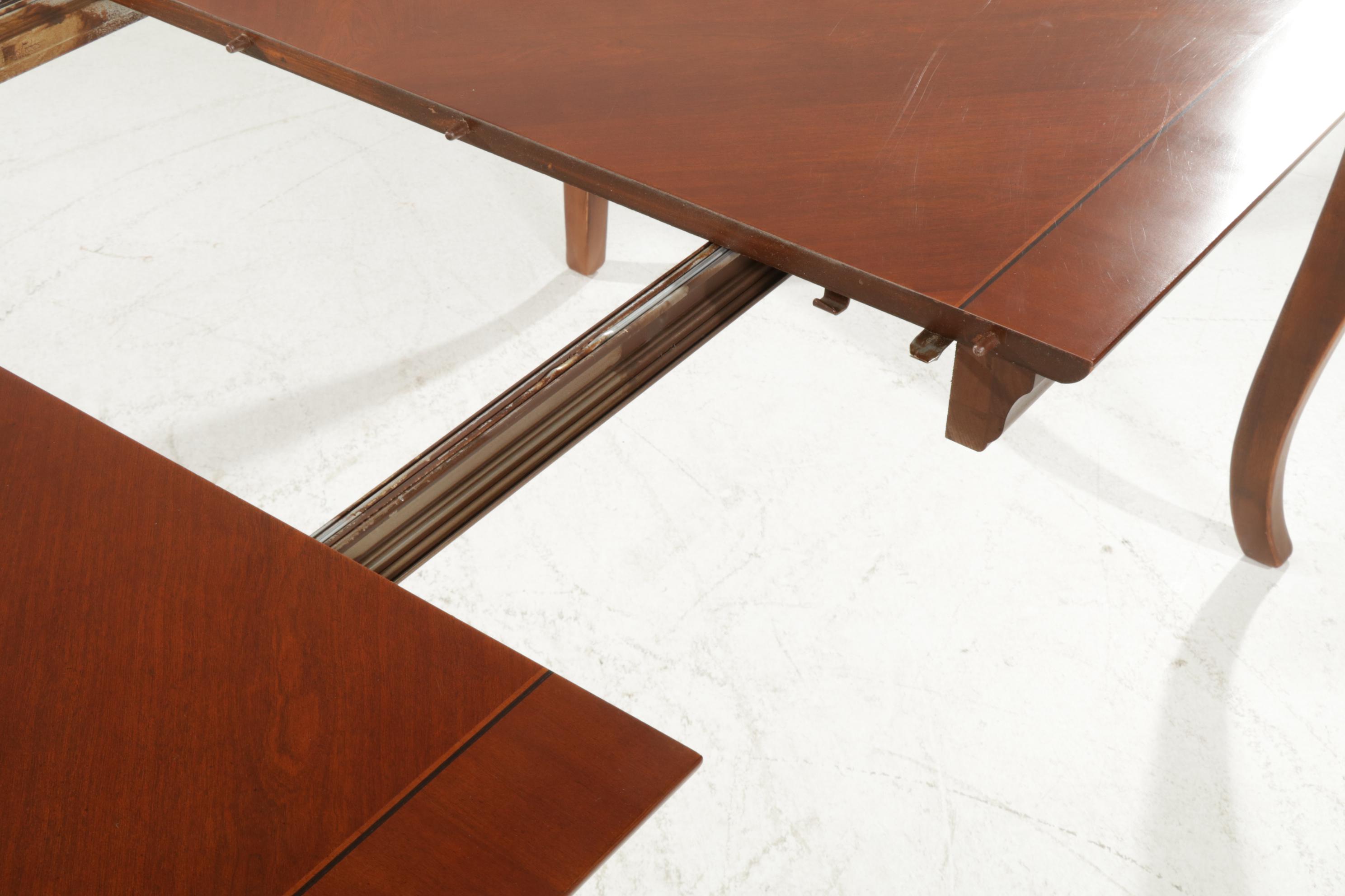 Thomasville Cherrywood-Finished Hardwood Extension Dining Table with Ten Chairs