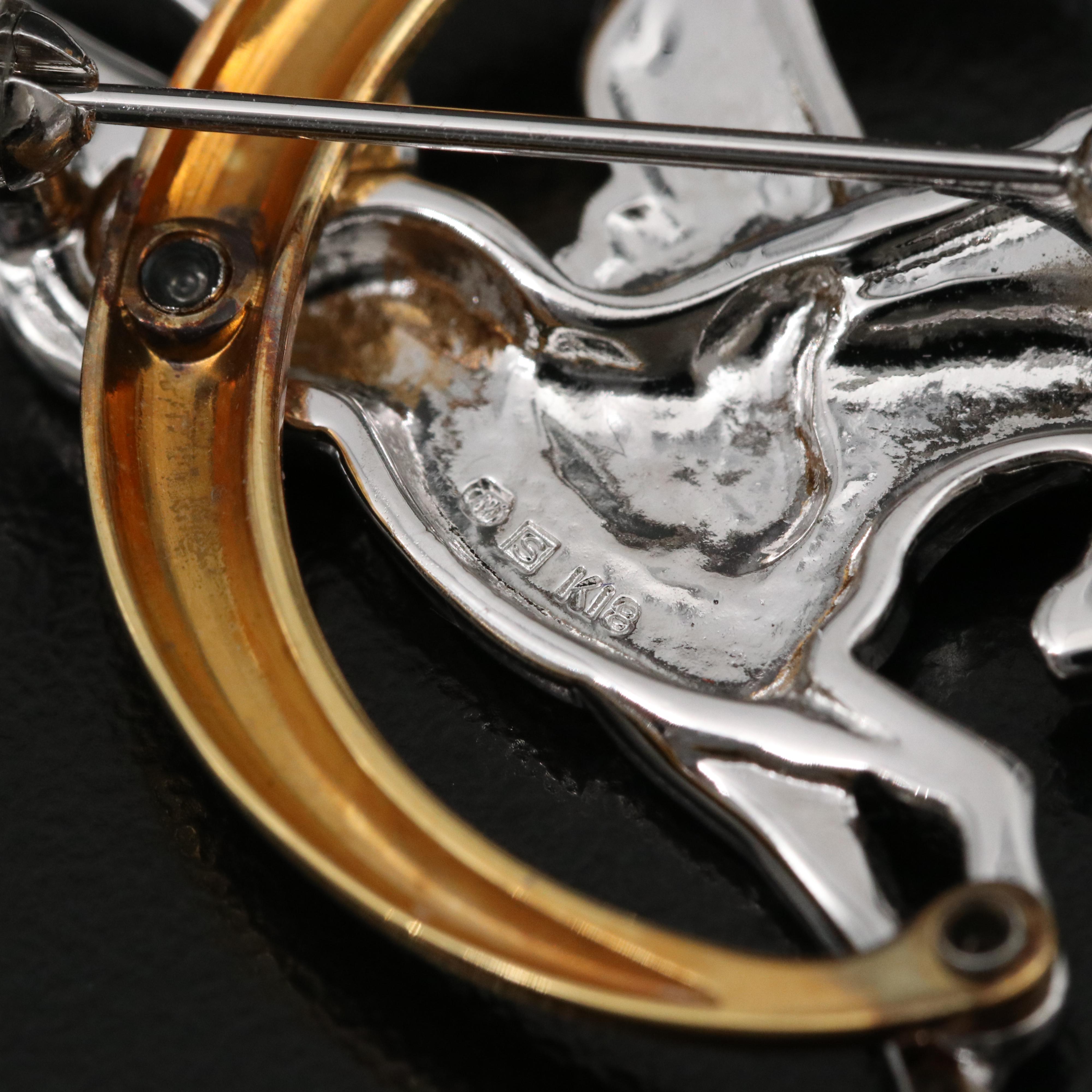 Mikimoto Sterling and 18K Pearl Pegasus Brooch