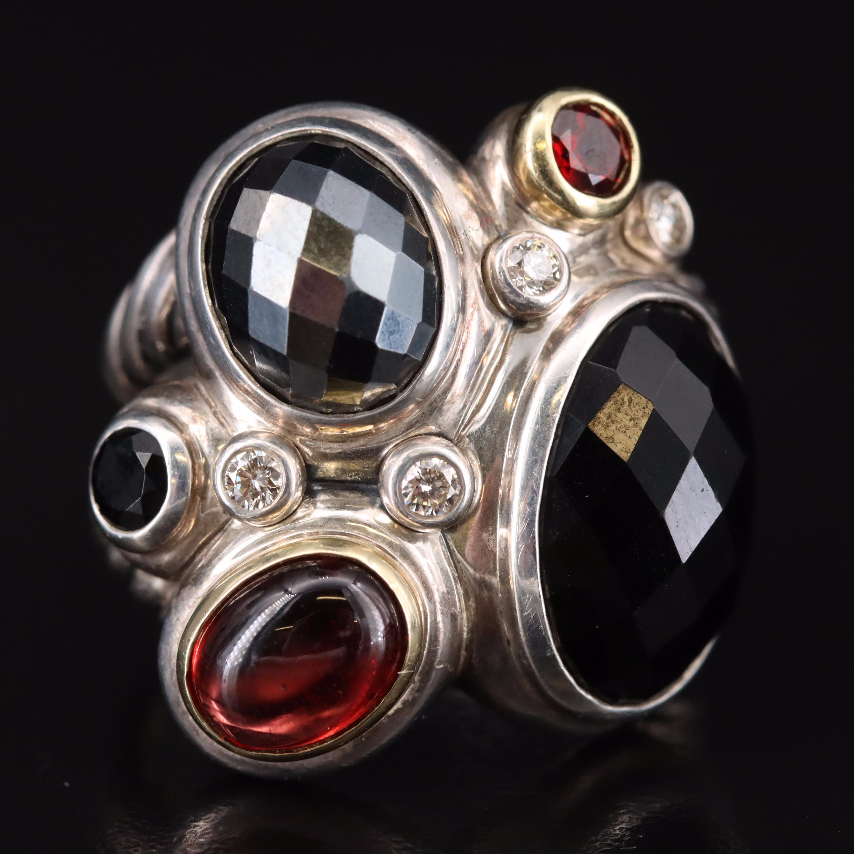 David Yurman "Mosaic" Sterling and 18K Ring