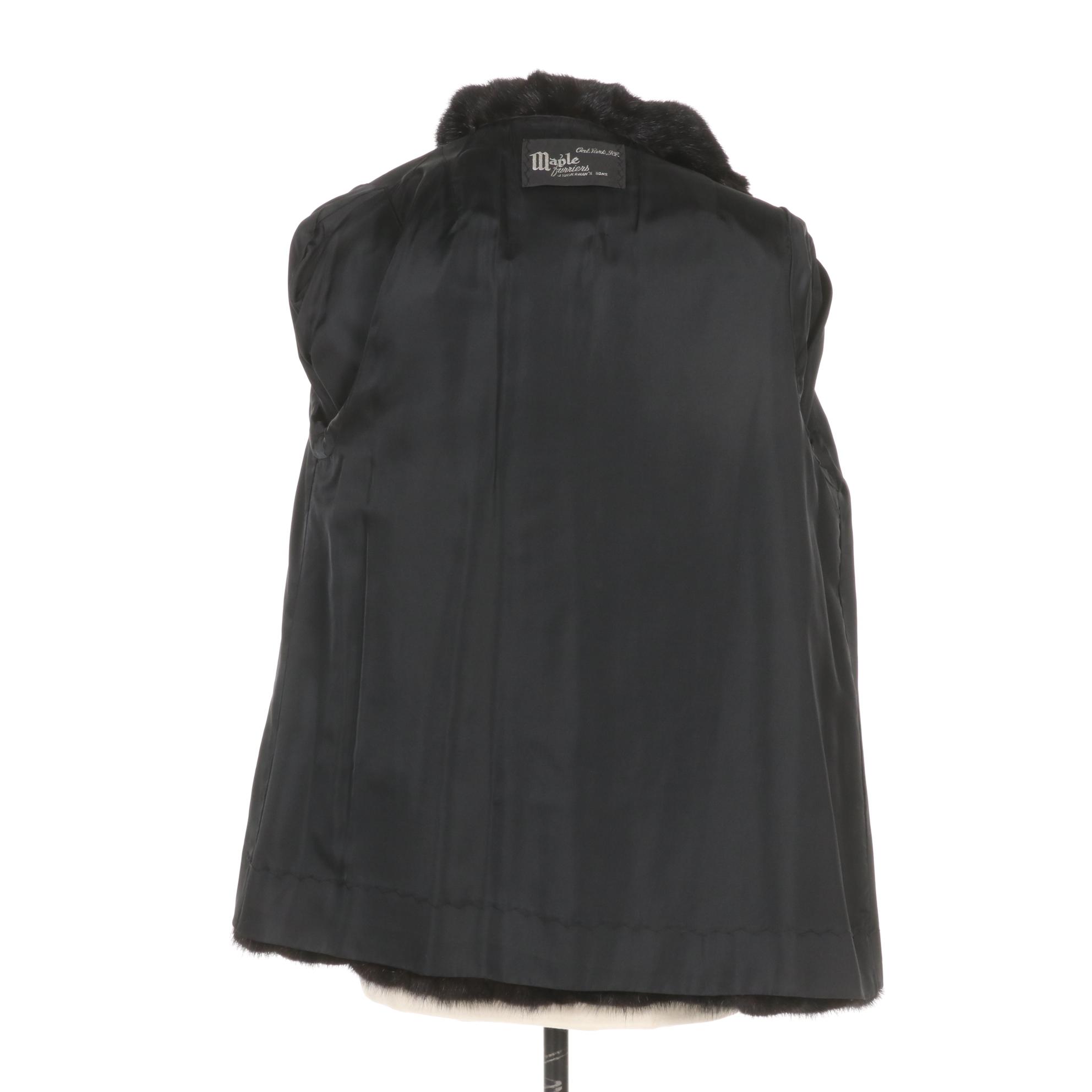 Glossy Black Mink Fur Jacket