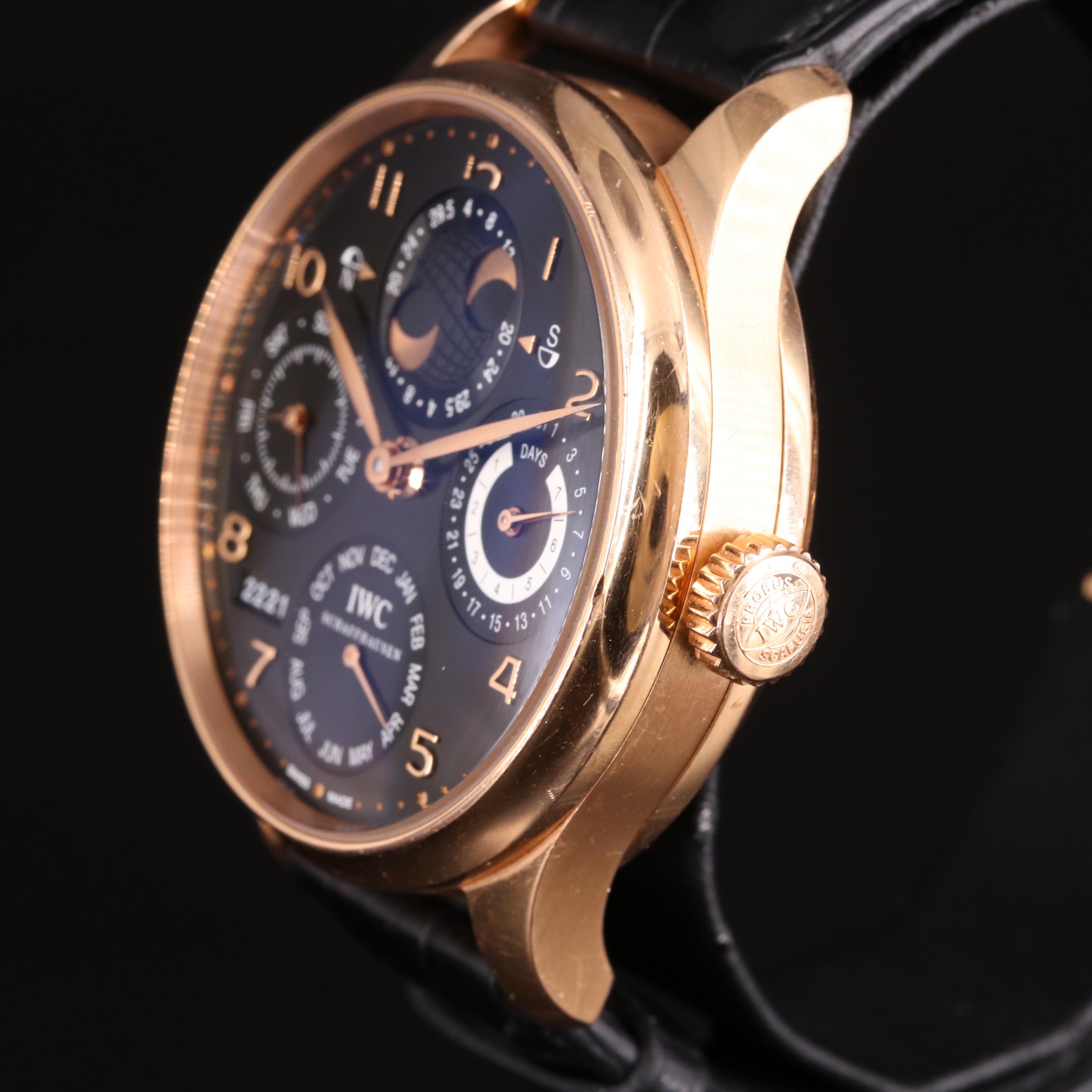 18K IWC Portugueser Perpetual Calendar Moonphase Automatic Watch