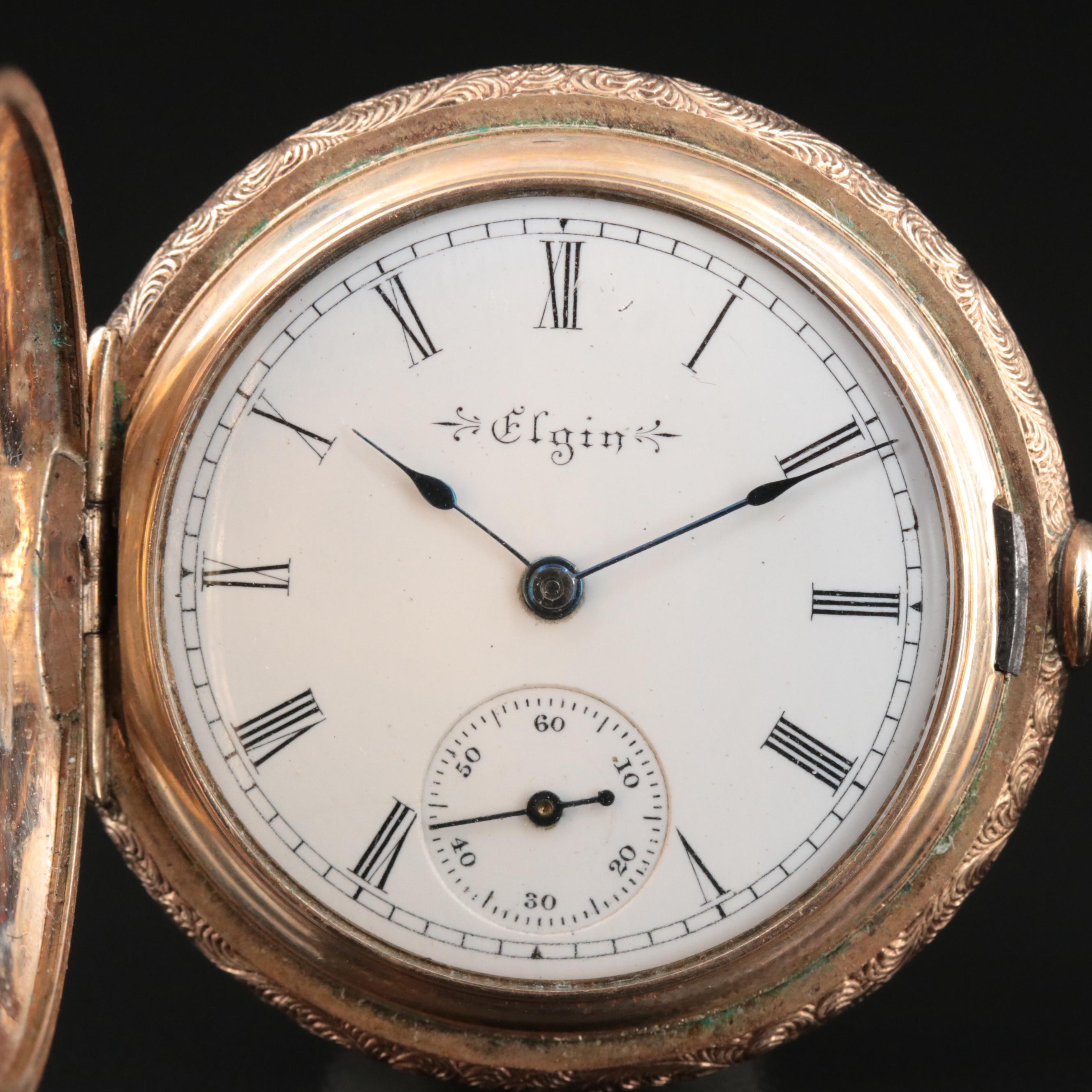 1899 Elgin Gold-Filled Hunting Case Pocket Watch