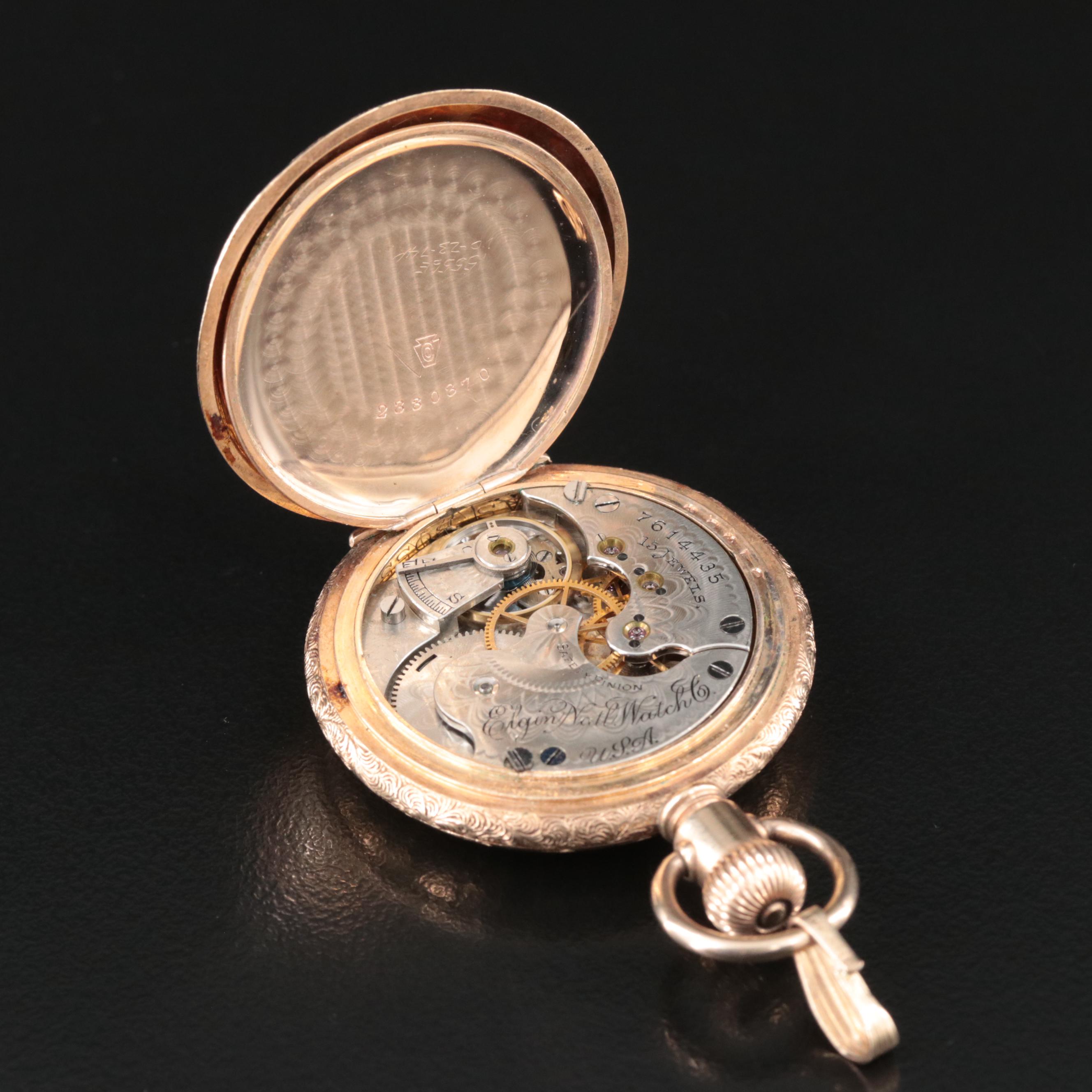 1899 Elgin Gold-Filled Hunting Case Pocket Watch