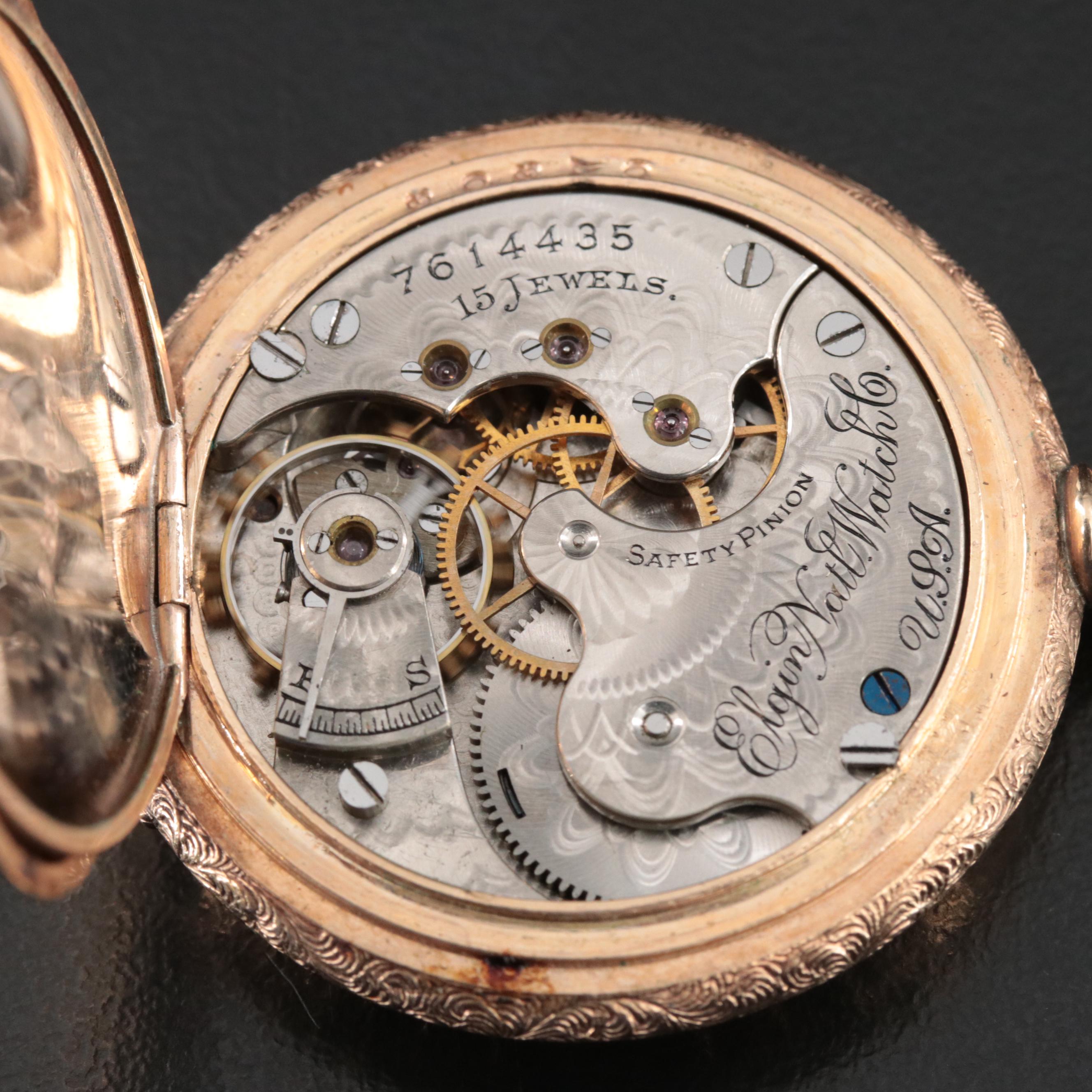 1899 Elgin Gold-Filled Hunting Case Pocket Watch