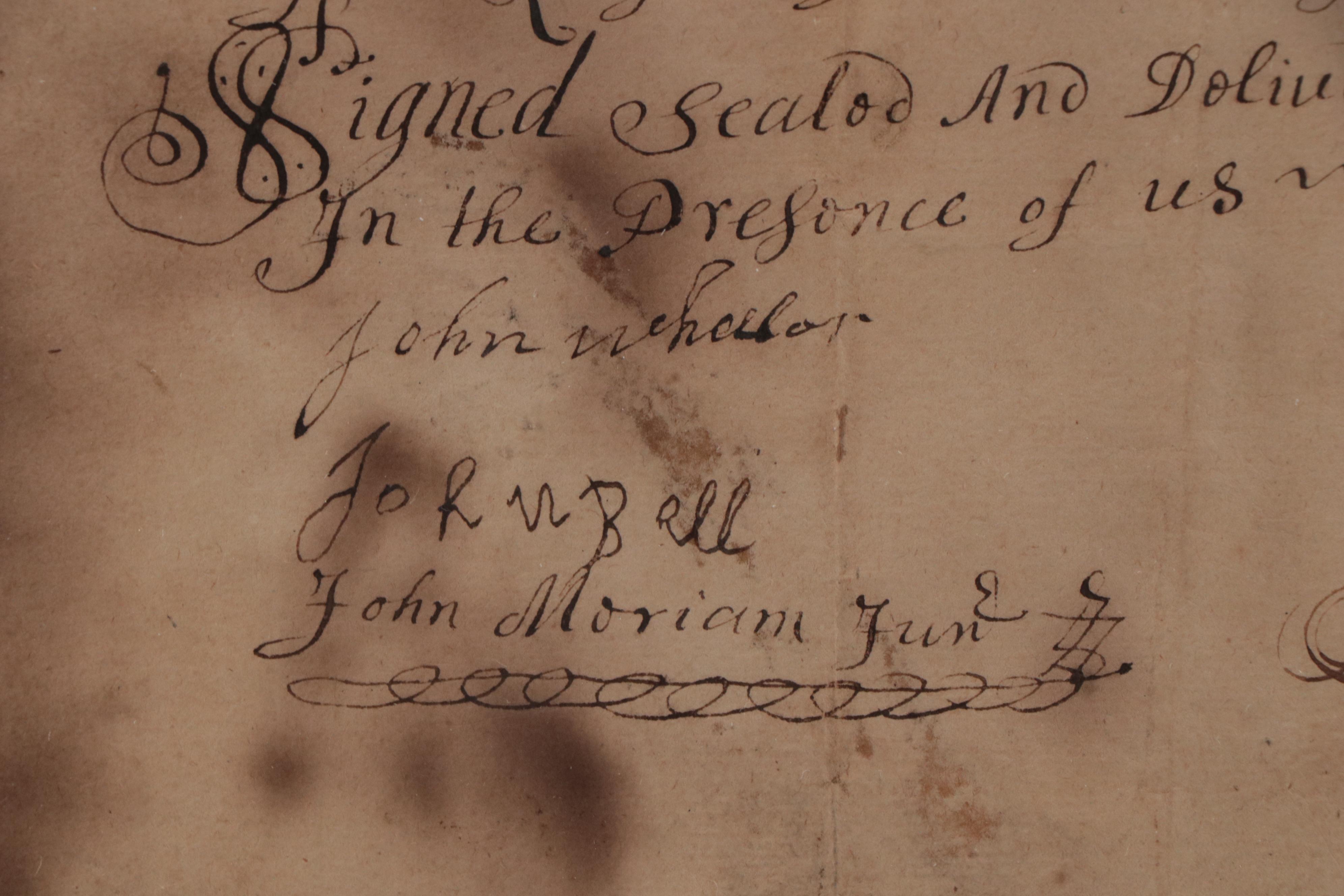 Concord, Massachusetts Land Grant Document, 1699 EBTH