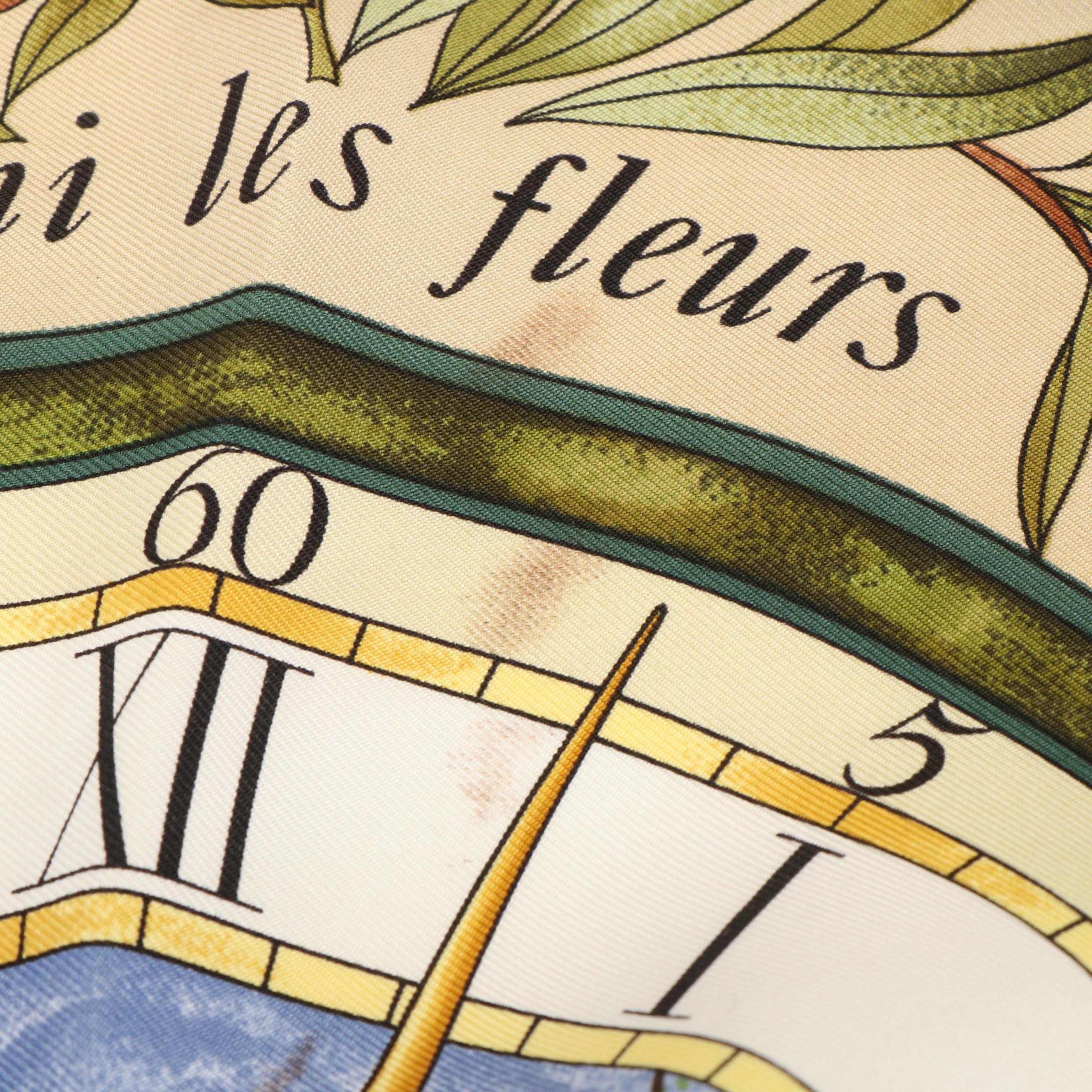 Hermès "La Ronde des Heures" Silk Twill Scarf