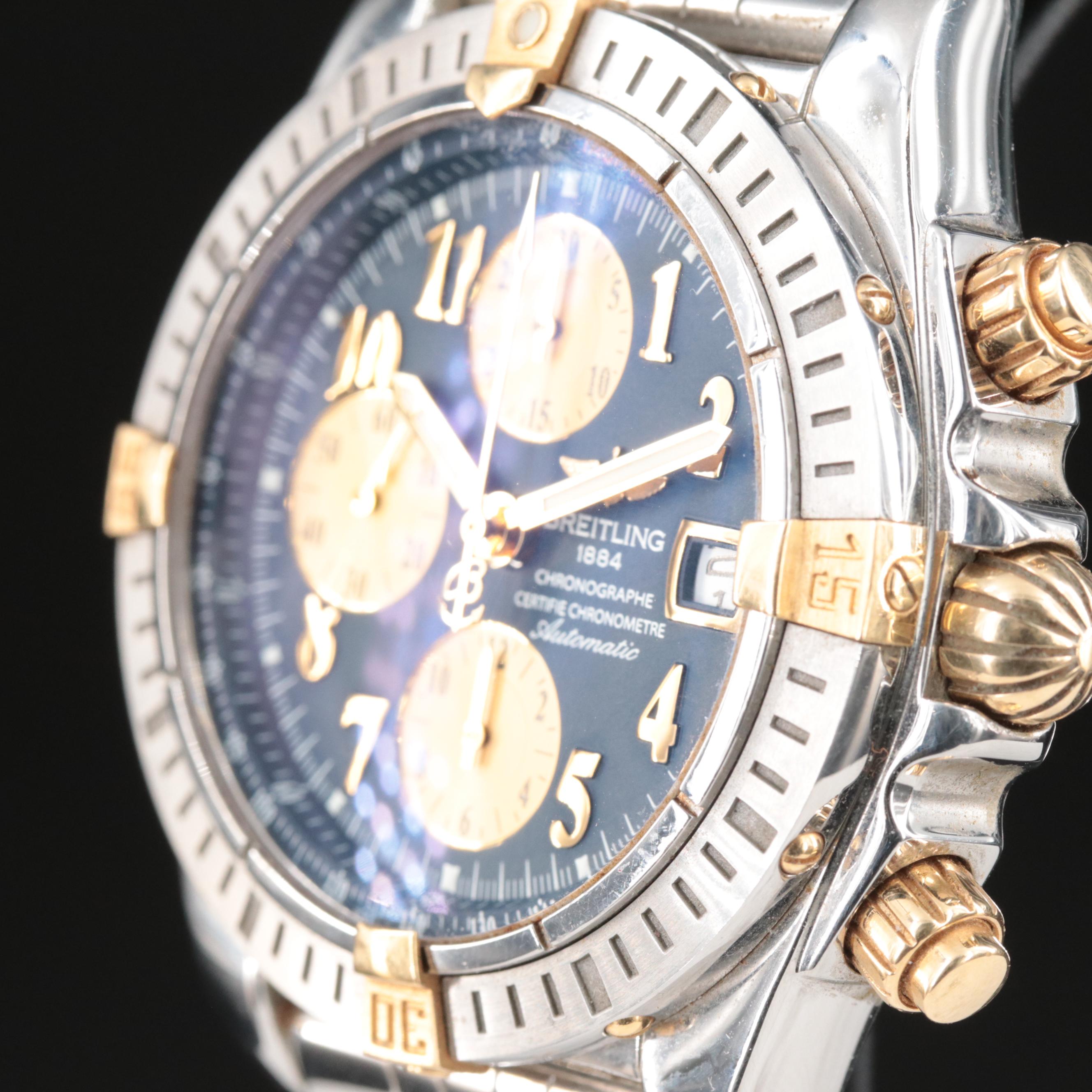 Breitling Chronomat Evolution Blue Dial, Two-Tone Watch