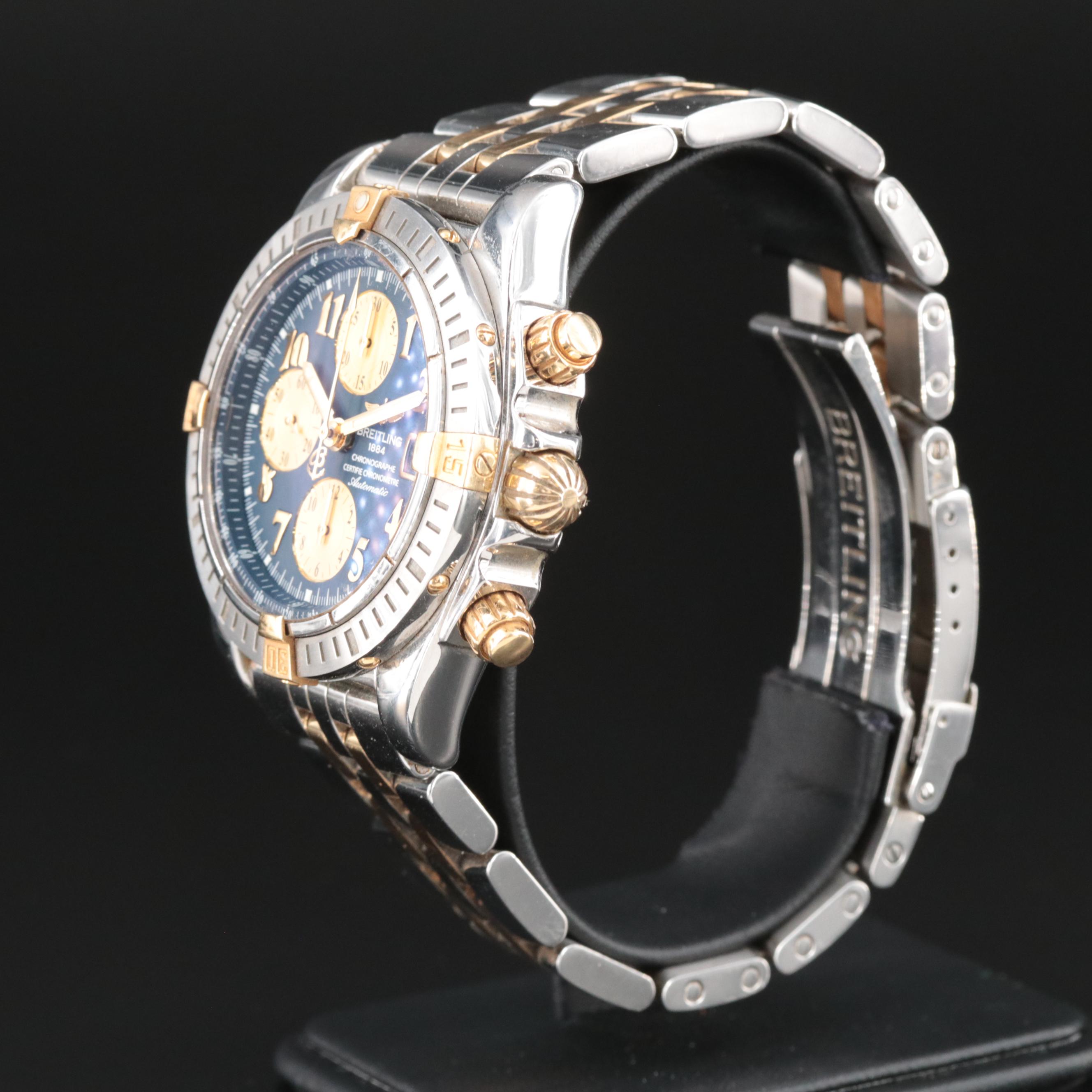 Breitling Chronomat Evolution Blue Dial, Two-Tone Watch