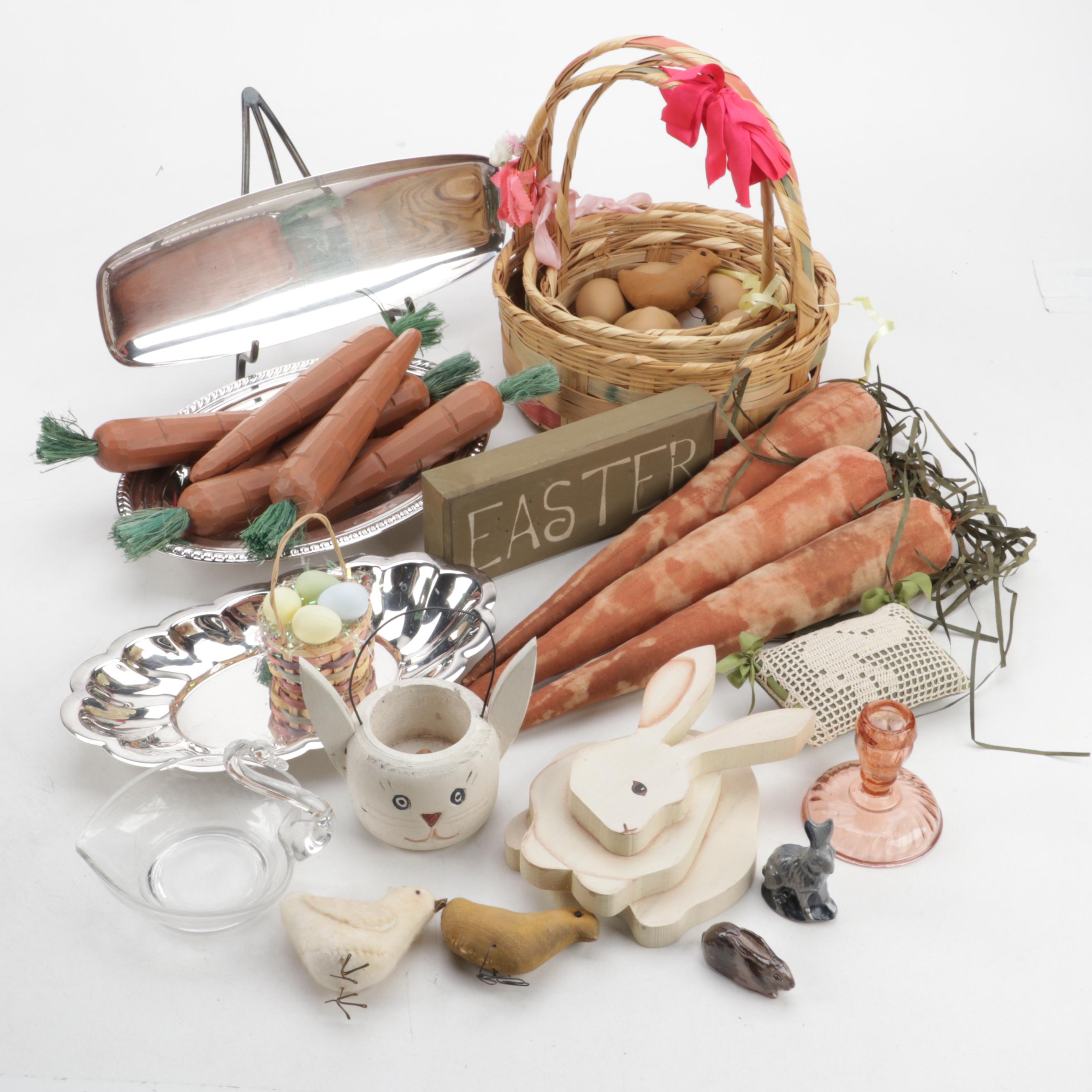 Wm. Rogers Silver Plate Serving Bowl with Other Easter Décor