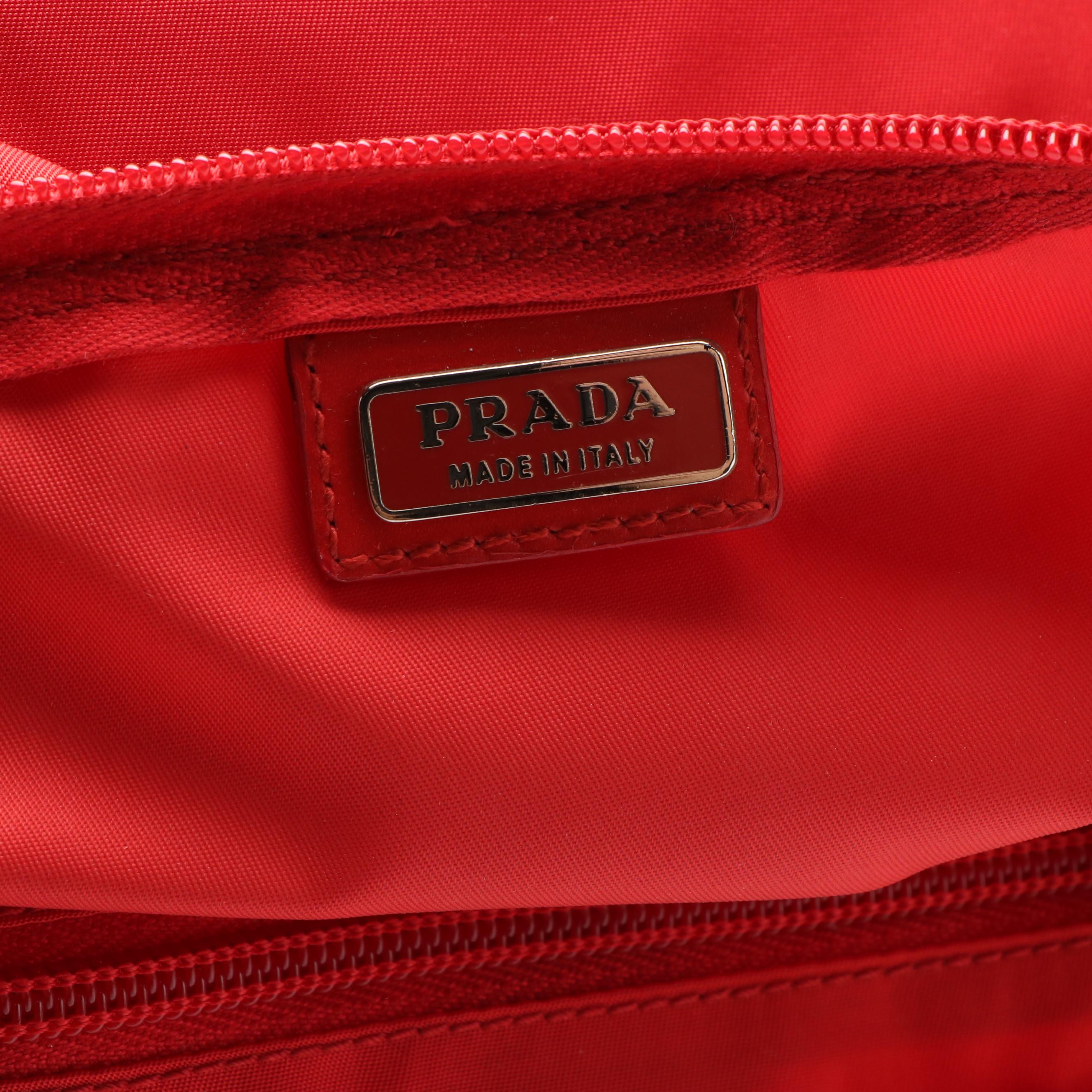 Prada Red Nylon Tessuto Pouch