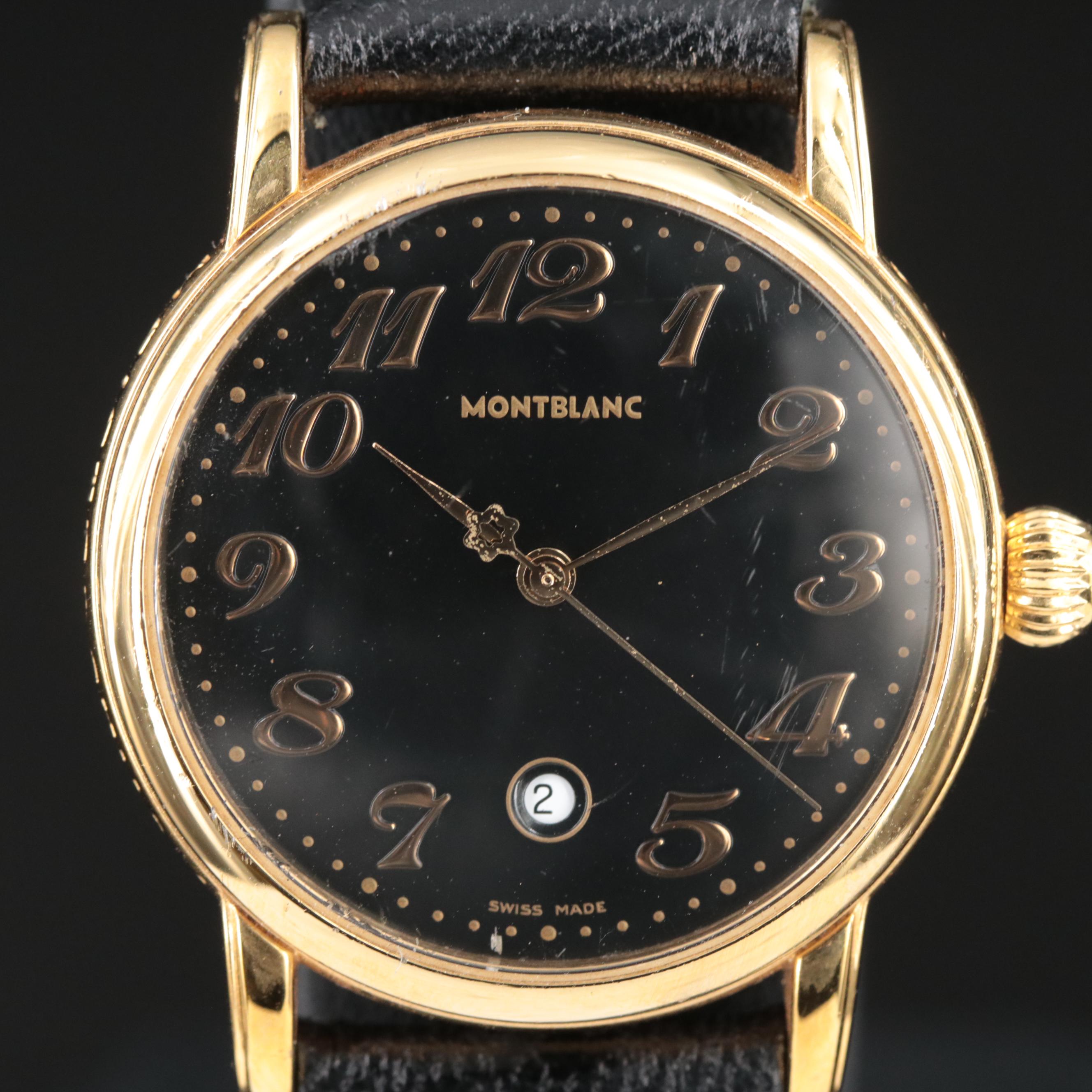 Mont Blanc Meisterstuck Gold-Tone Stainless Steel Watch