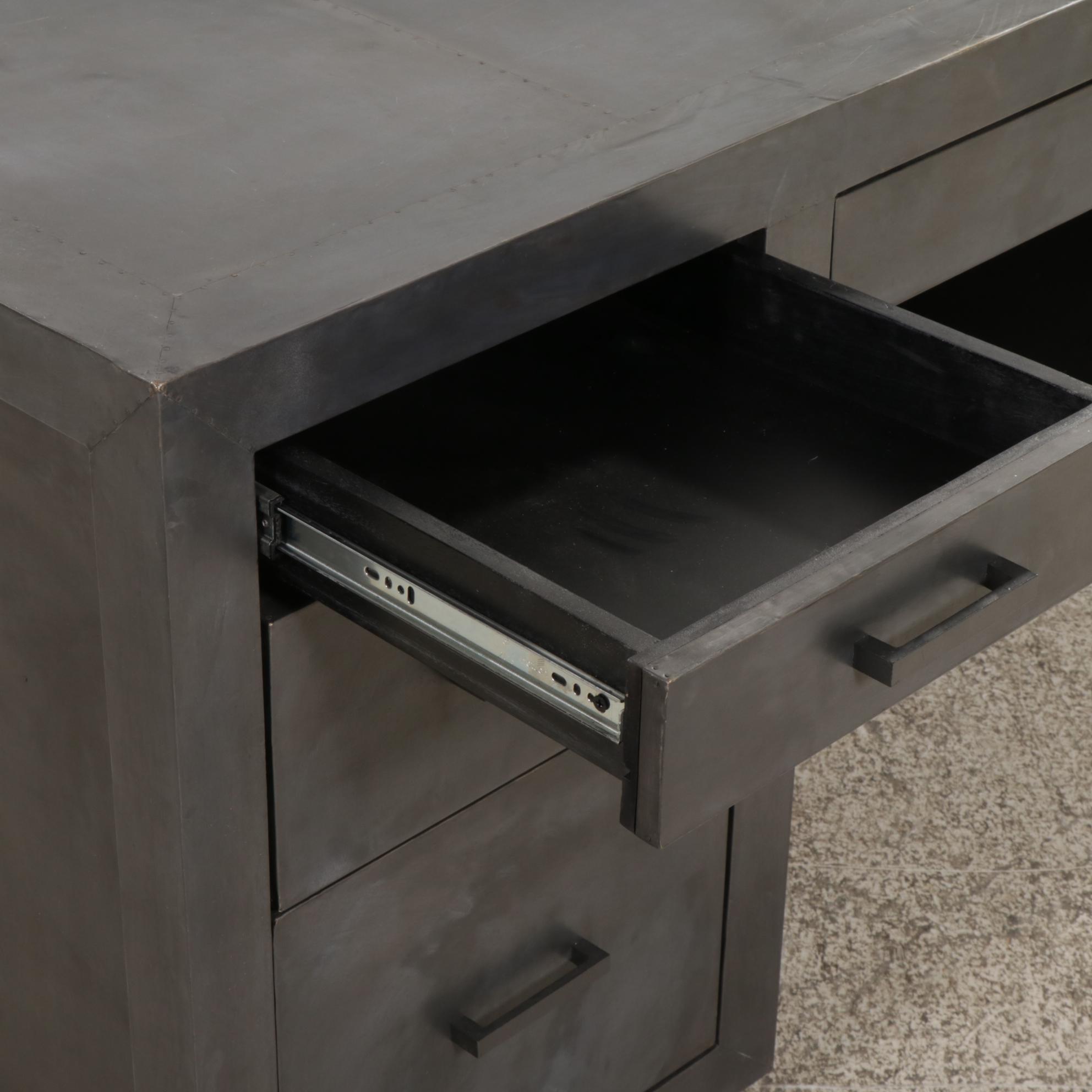 Restoration Hardware "La Salle" Metal Wrapped Desk