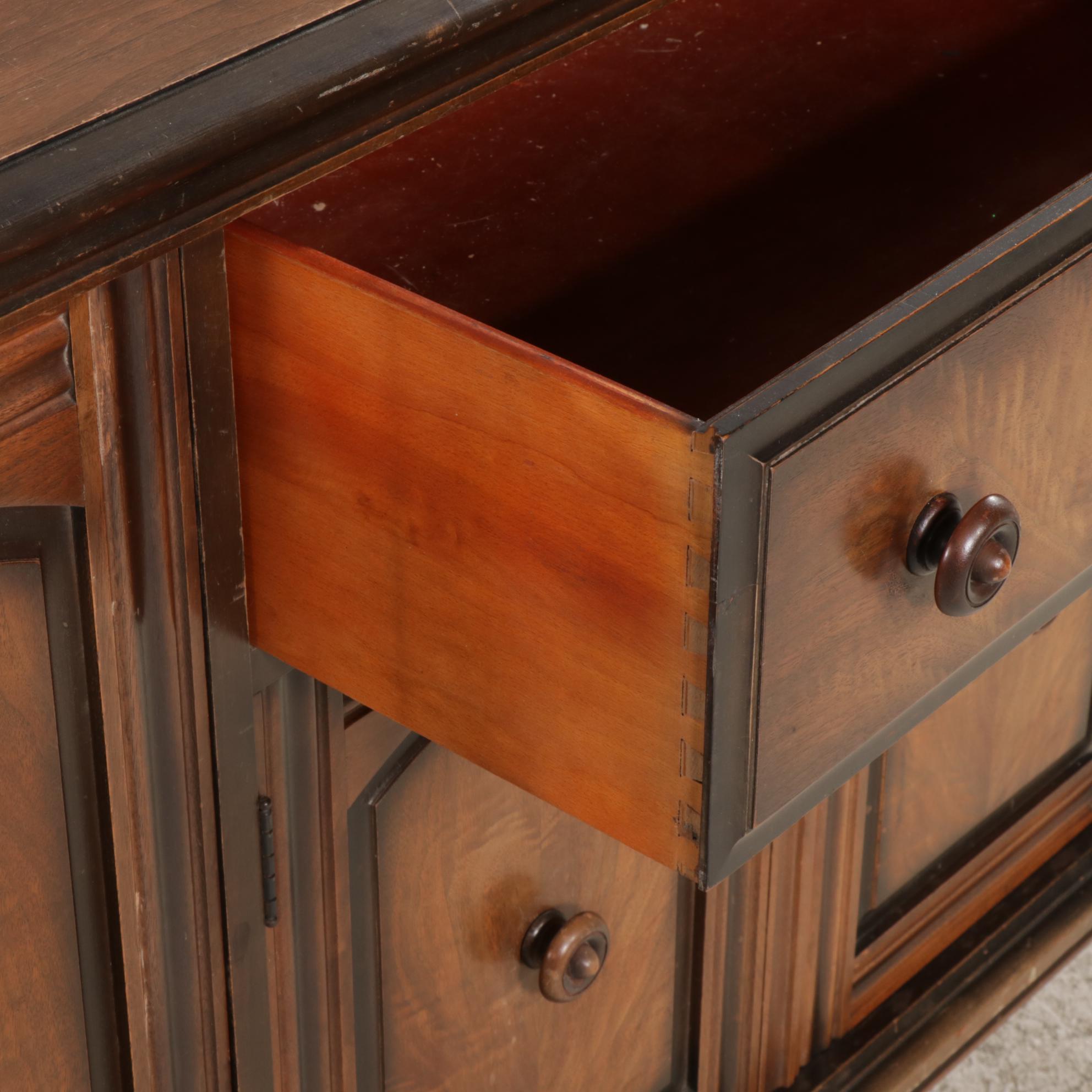 C.P. Limbert Queen Anne Style Walnut Buffet, 1930s