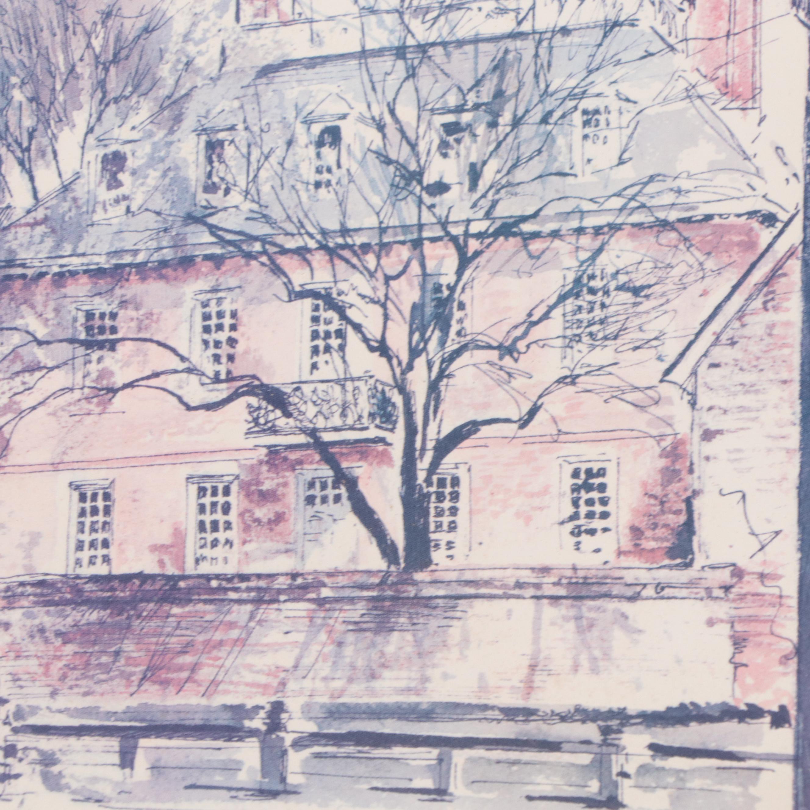 Offset Lithographs of Architectural Landscapes After John Haymson, More