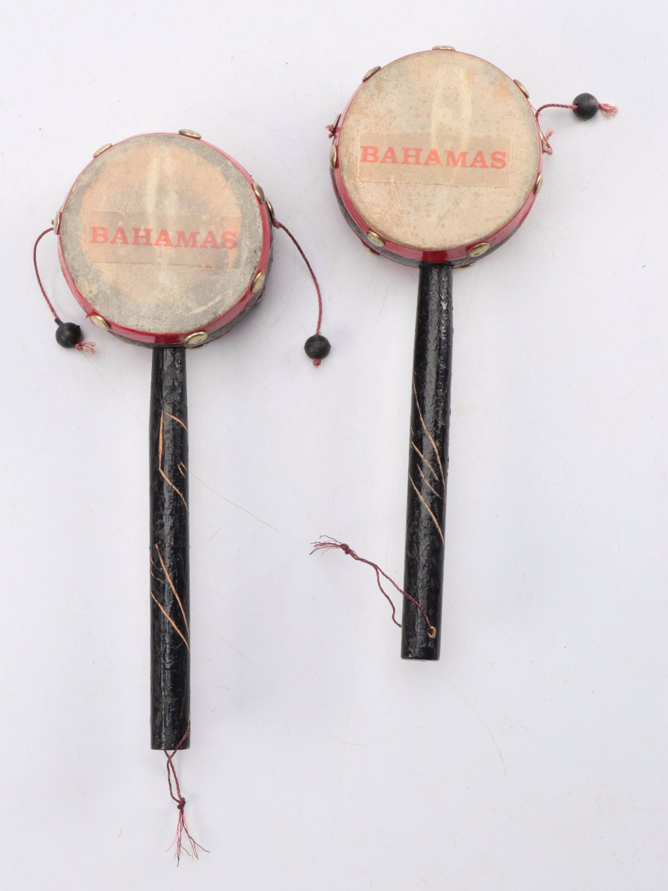 Moroccan Tbilat Drum, Persian Daf Drum and Tourist Maracas and Hand Drums