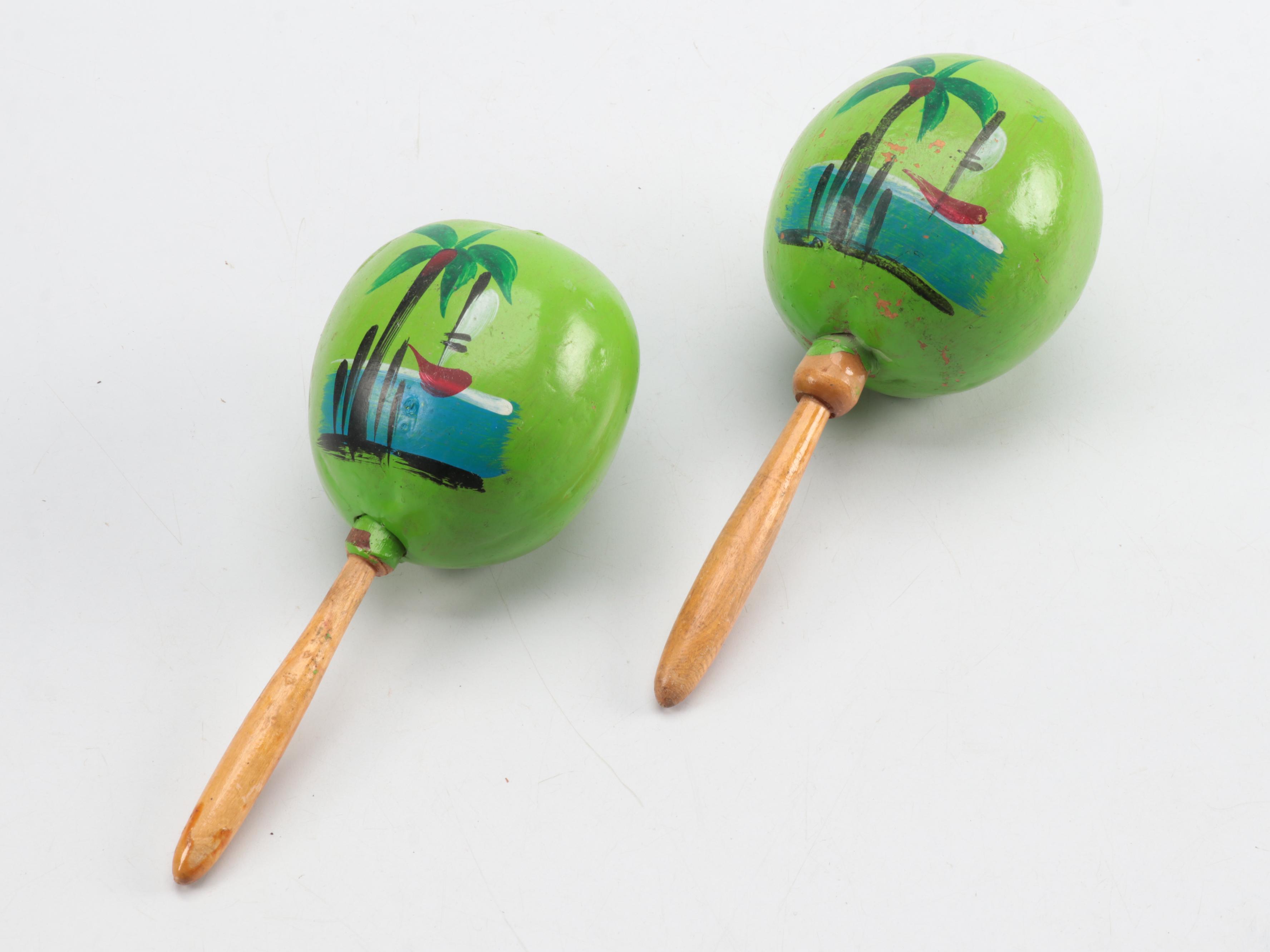 Moroccan Tbilat Drum, Persian Daf Drum and Tourist Maracas and Hand Drums