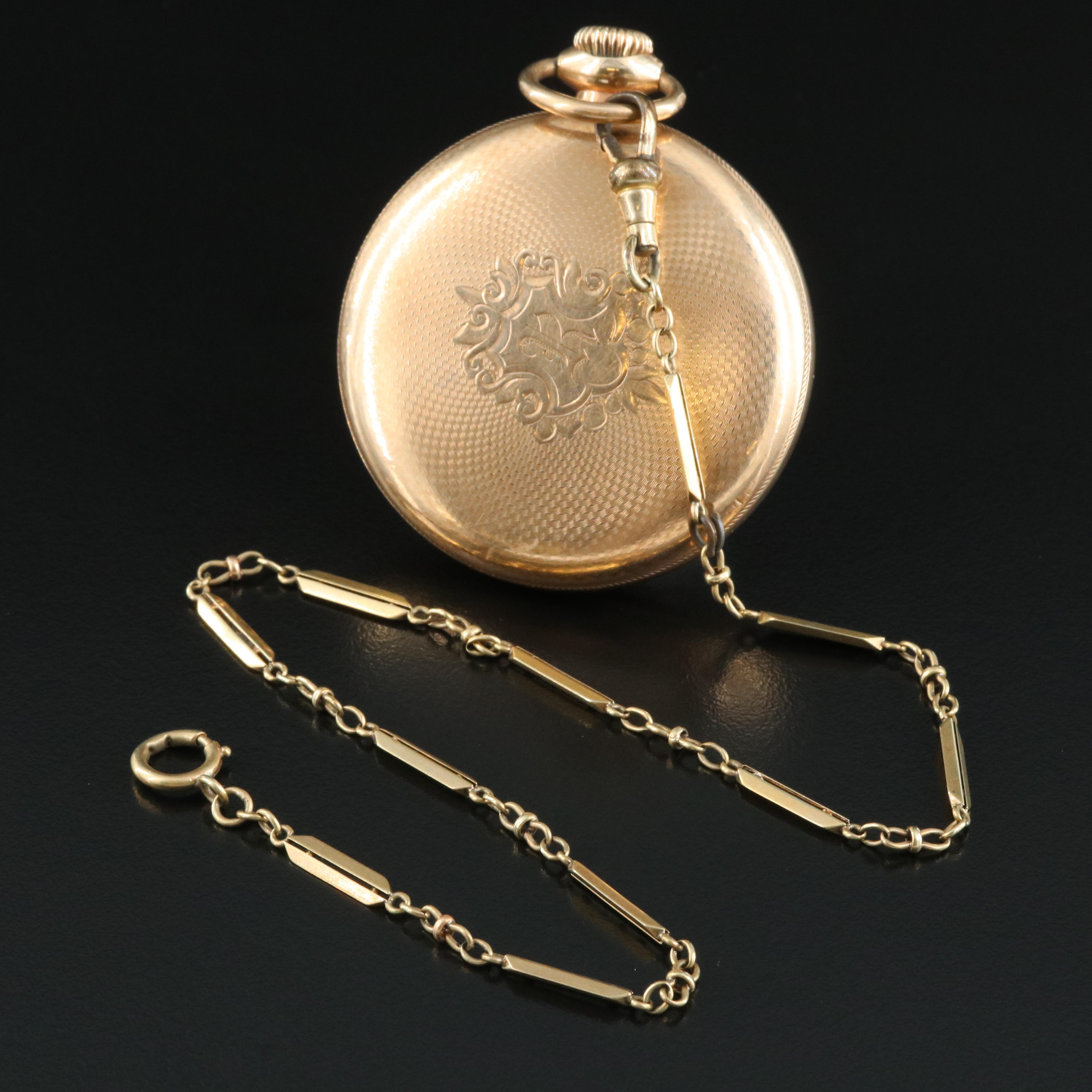 1921 Illinois Railroad-Grade Pocket Watch and Fob Chain