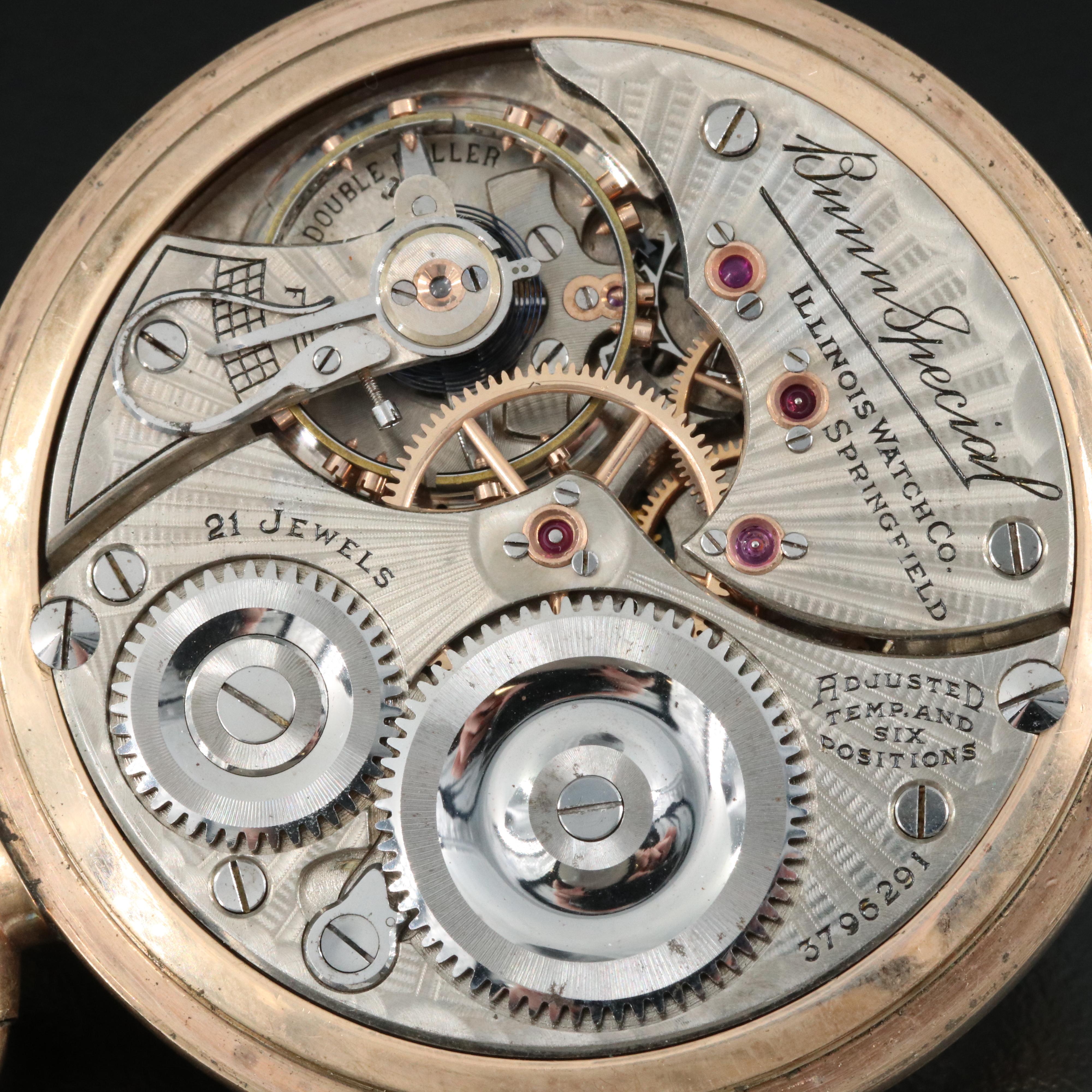 1921 Illinois Railroad-Grade Pocket Watch and Fob Chain