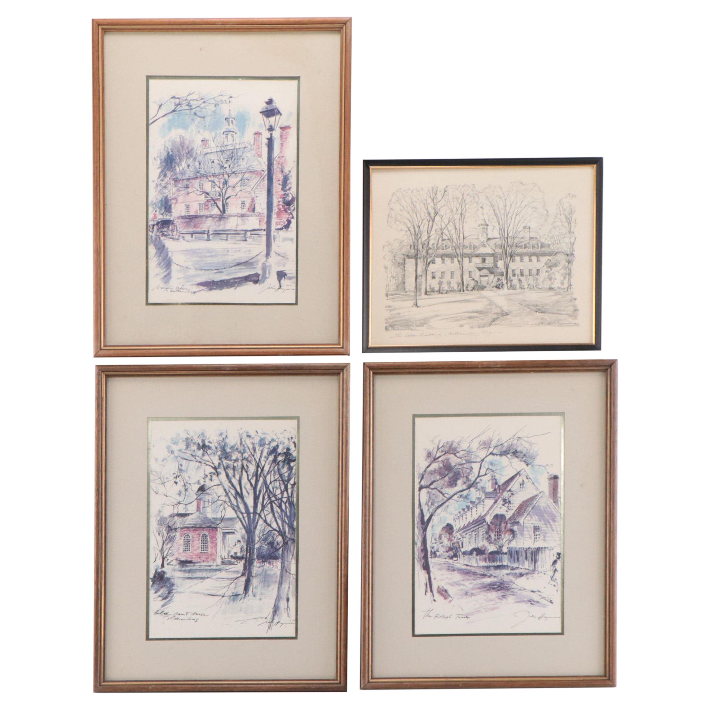 Offset Lithographs of Architectural Landscapes After John Haymson, More