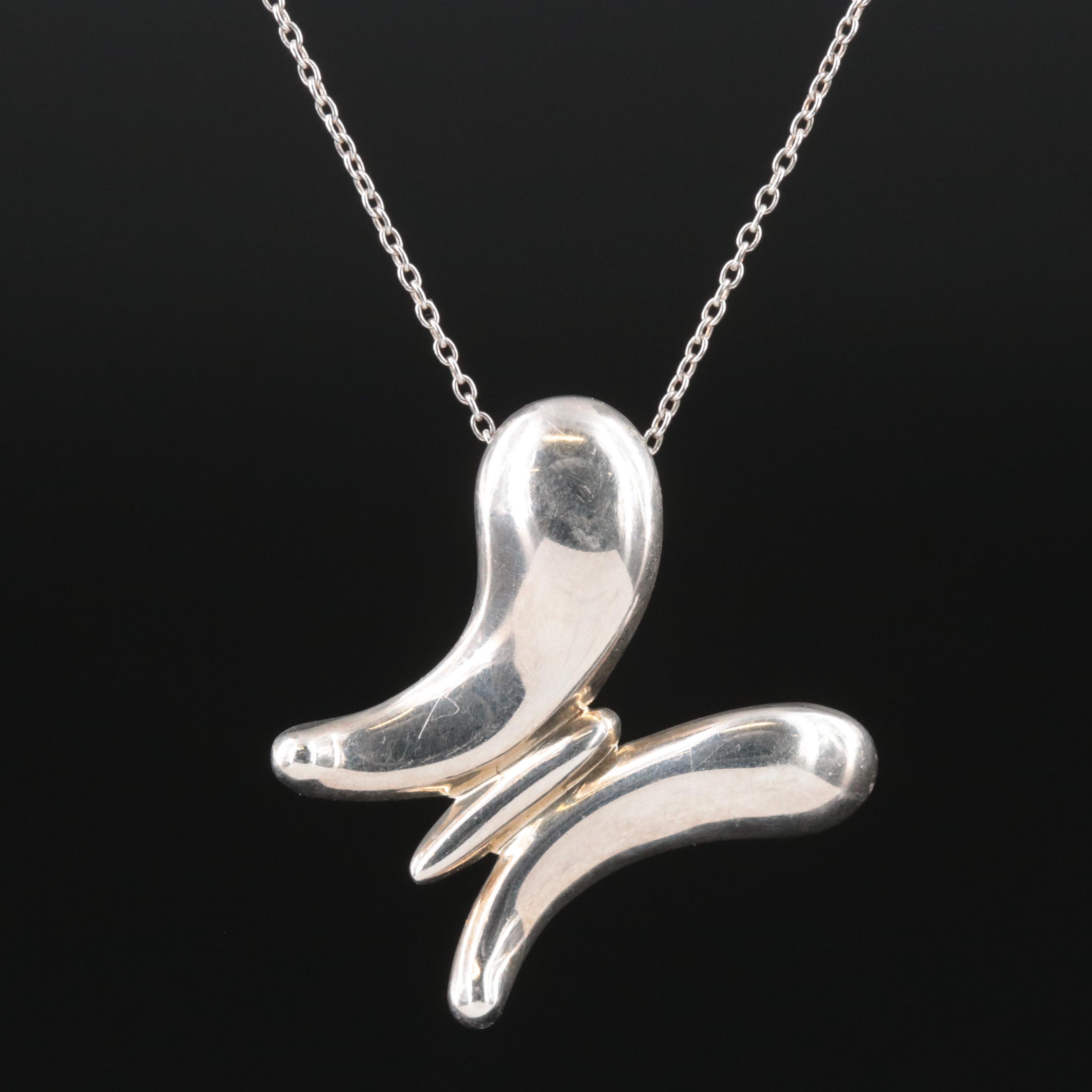 Elsa Peretti for Tiffany & Co. "Nature" Sterling Butterfly Necklace