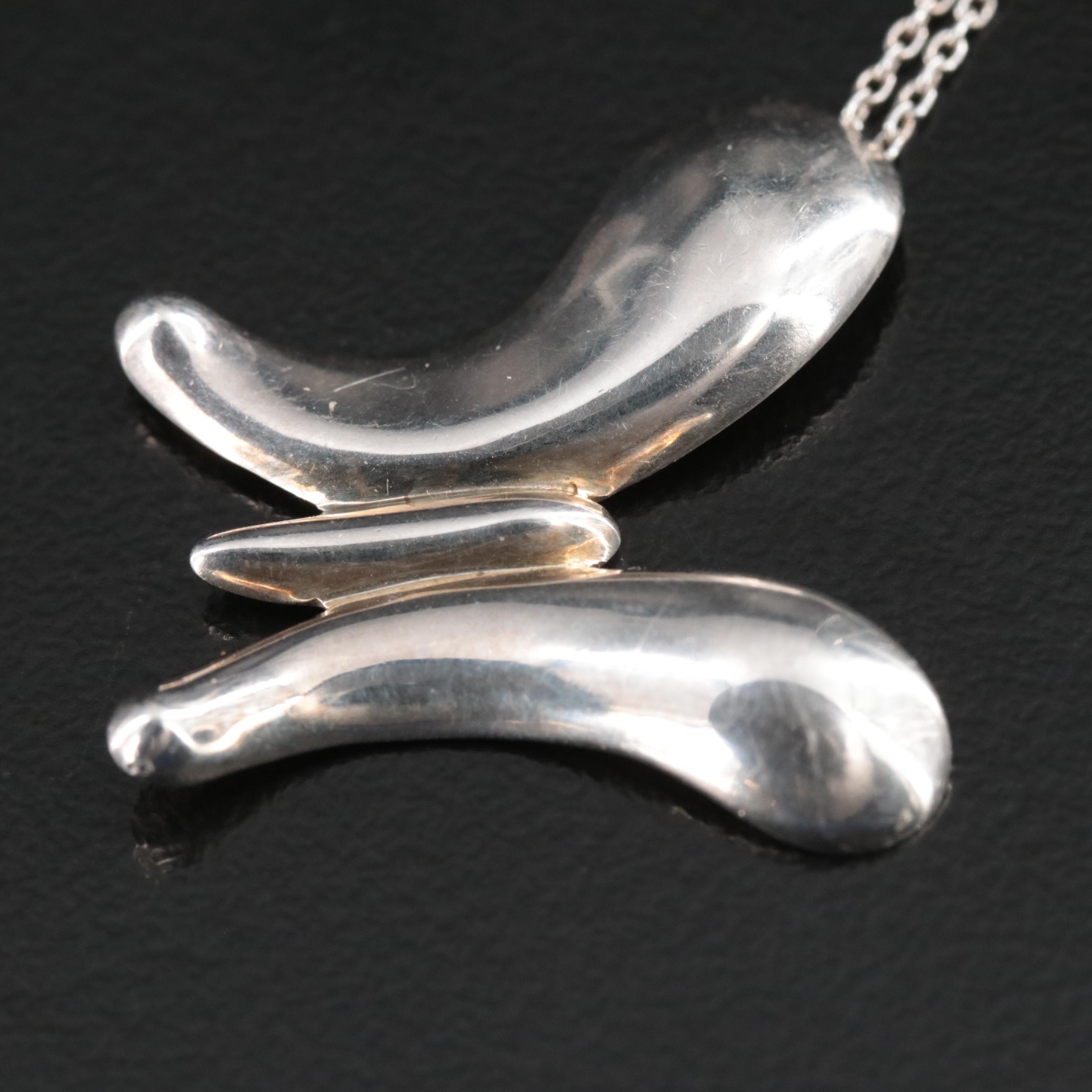 Elsa Peretti for Tiffany & Co. "Nature" Sterling Butterfly Necklace