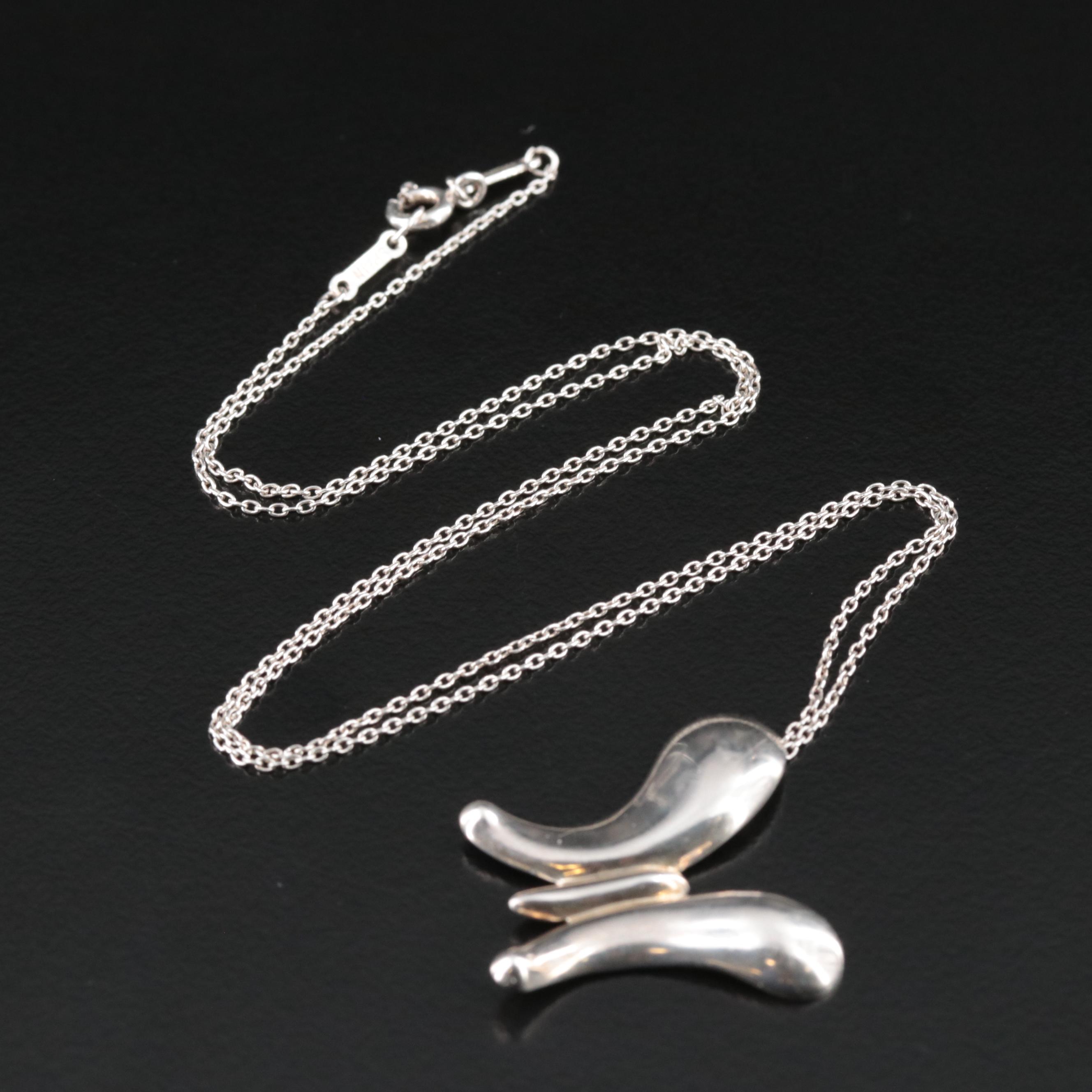 Elsa Peretti for Tiffany & Co. "Nature" Sterling Butterfly Necklace