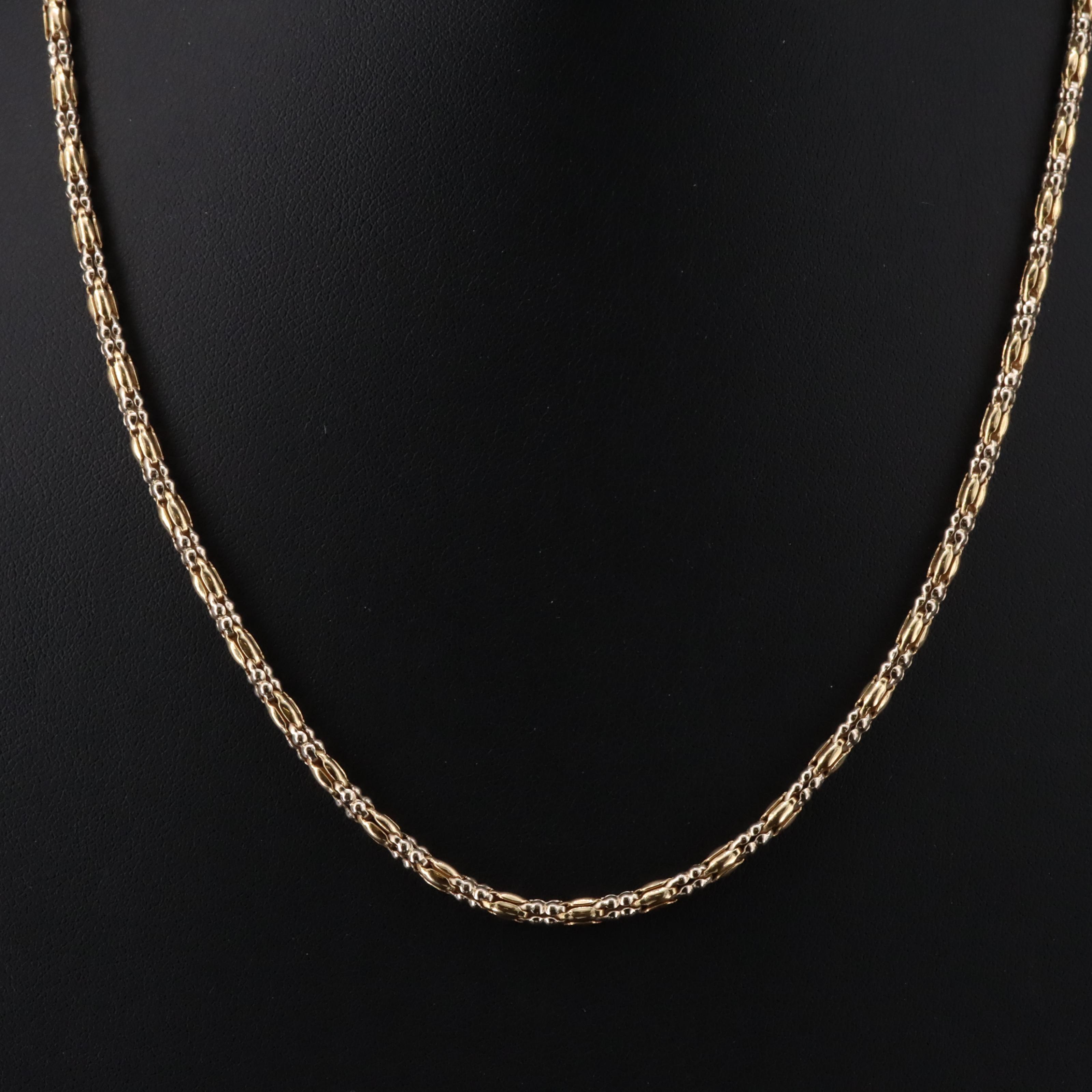 Italian 18K Popcorn Style Chain Necklace