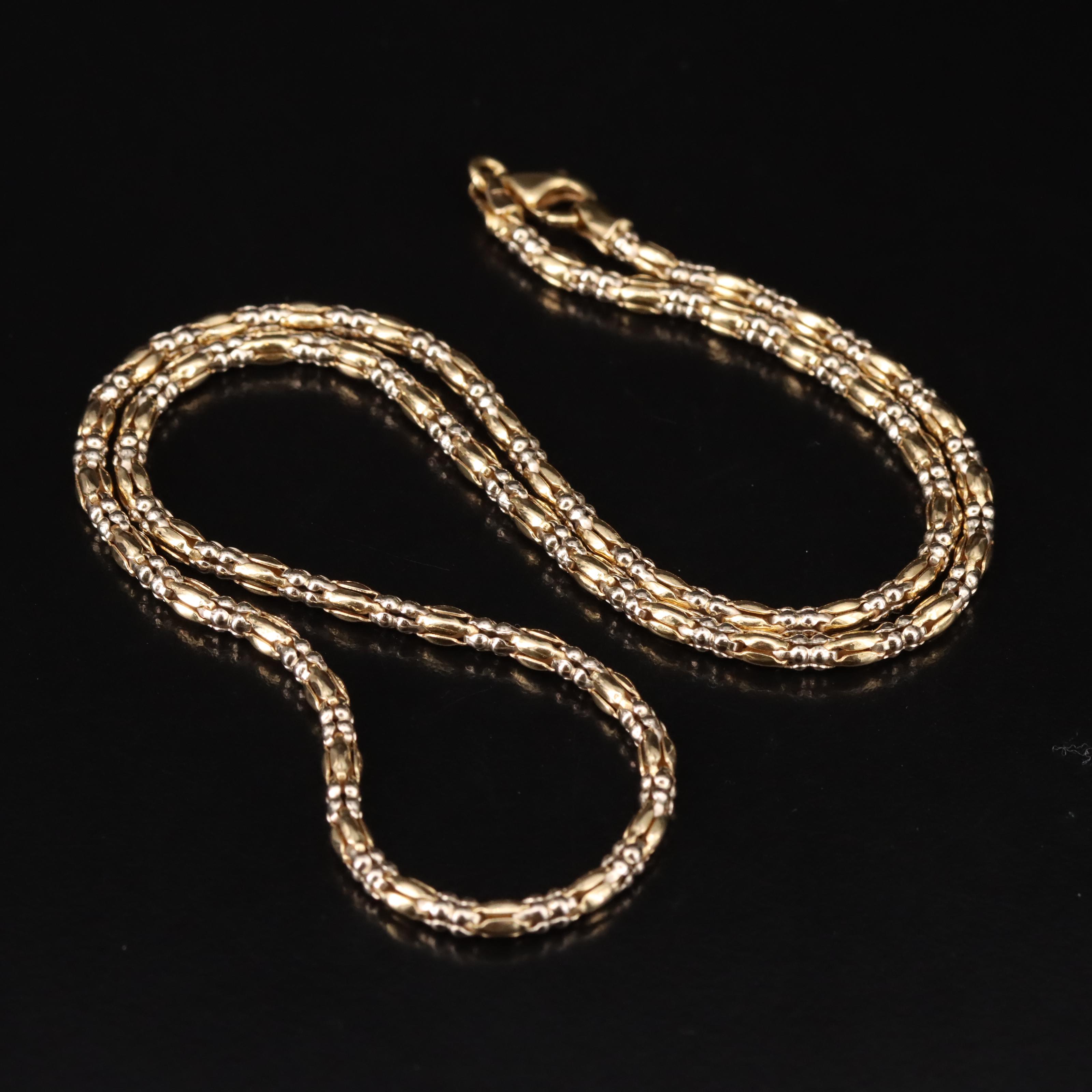 Italian 18K Popcorn Style Chain Necklace