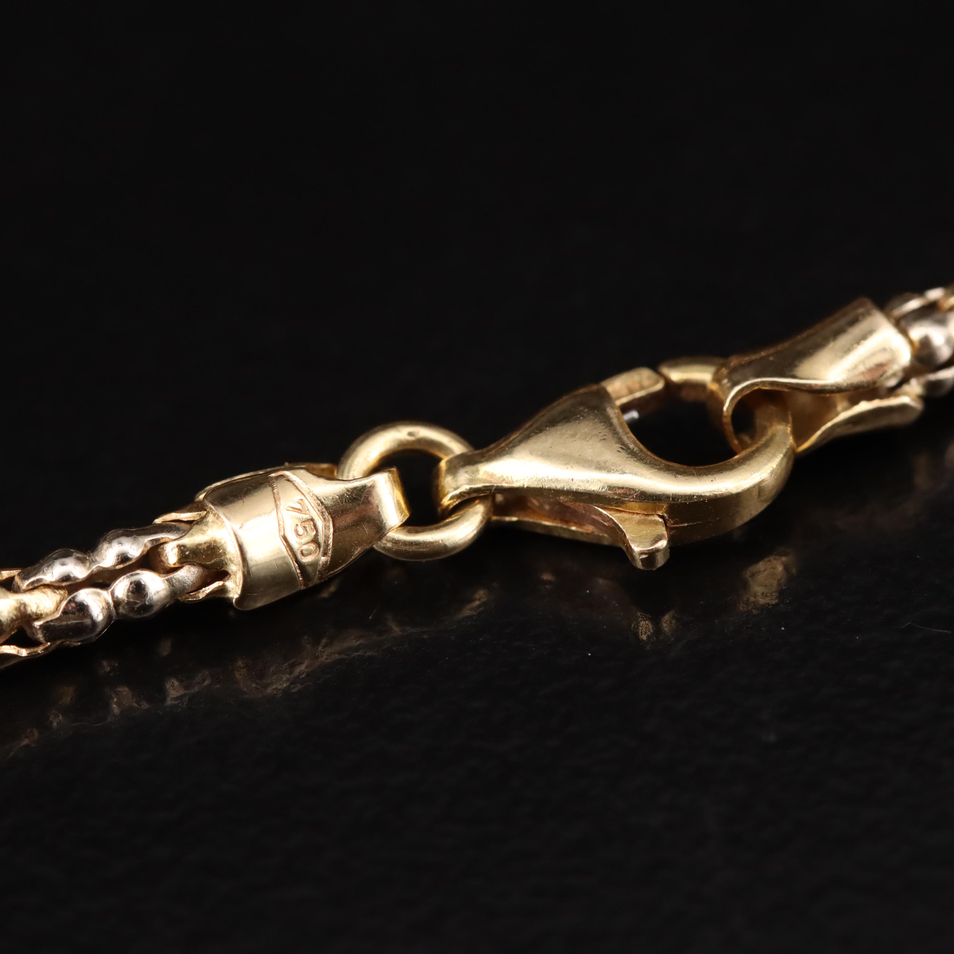 Italian 18K Popcorn Style Chain Necklace