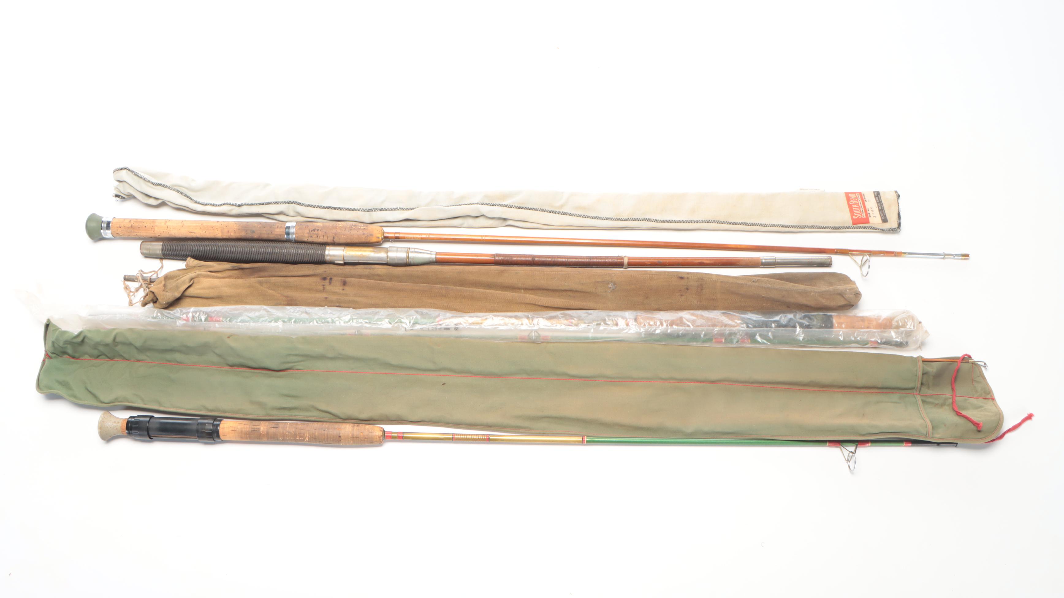 South Bend Bait Co. Cork Handle Fishing Rod with More Fishing Gear