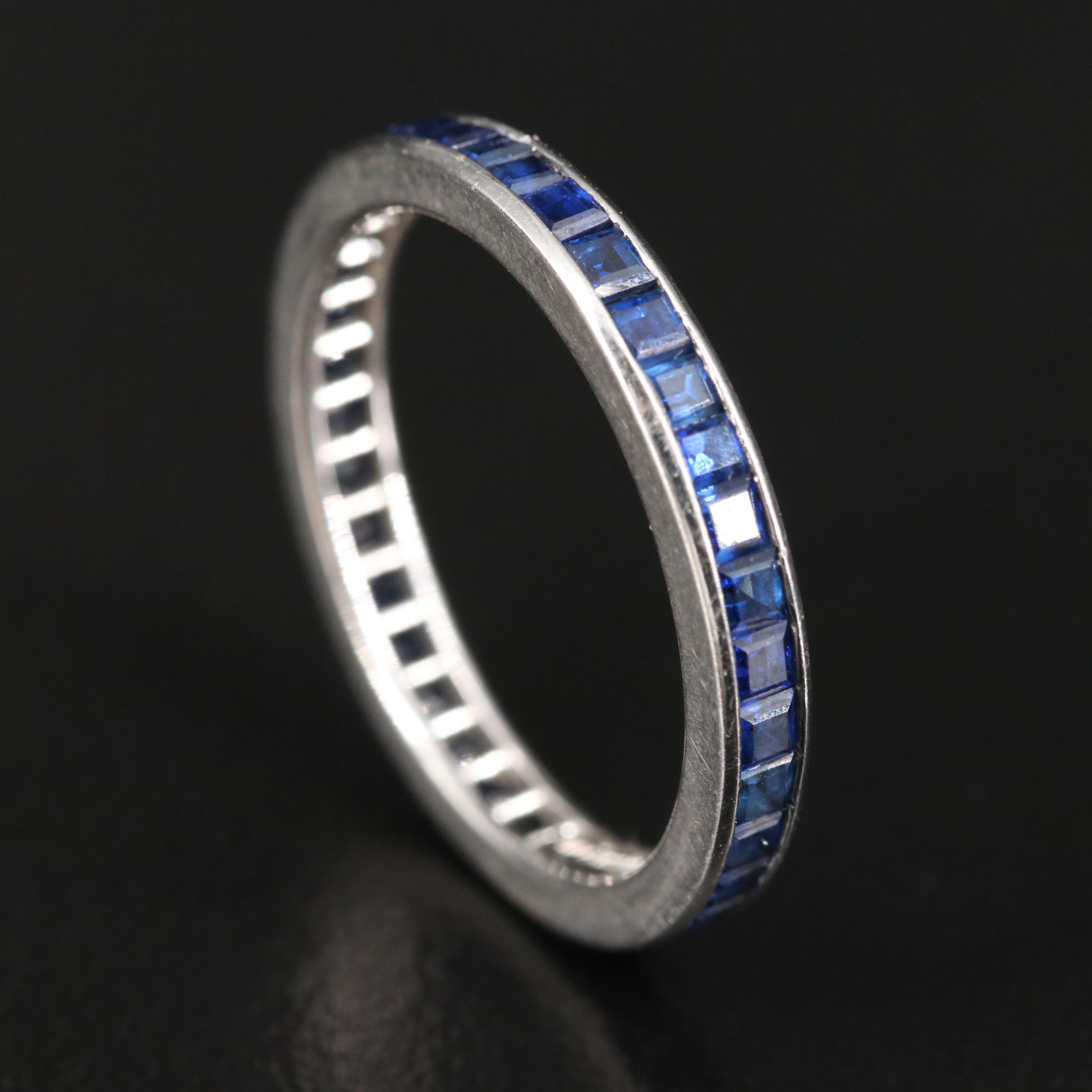 Tiffany & Co. Platinum Sapphire Eternity Ring