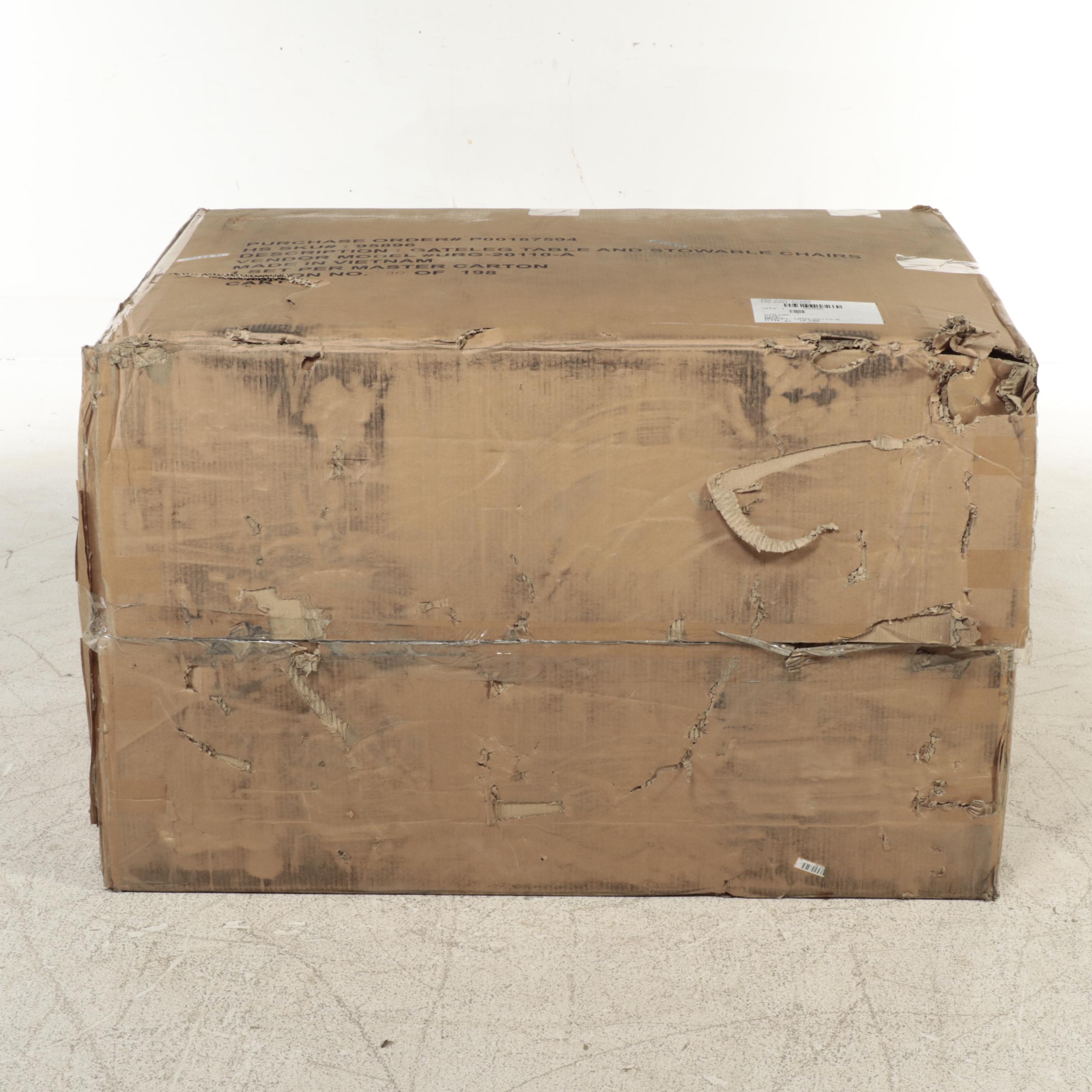 Gateleg Patio Table And Six Stowable Chairs