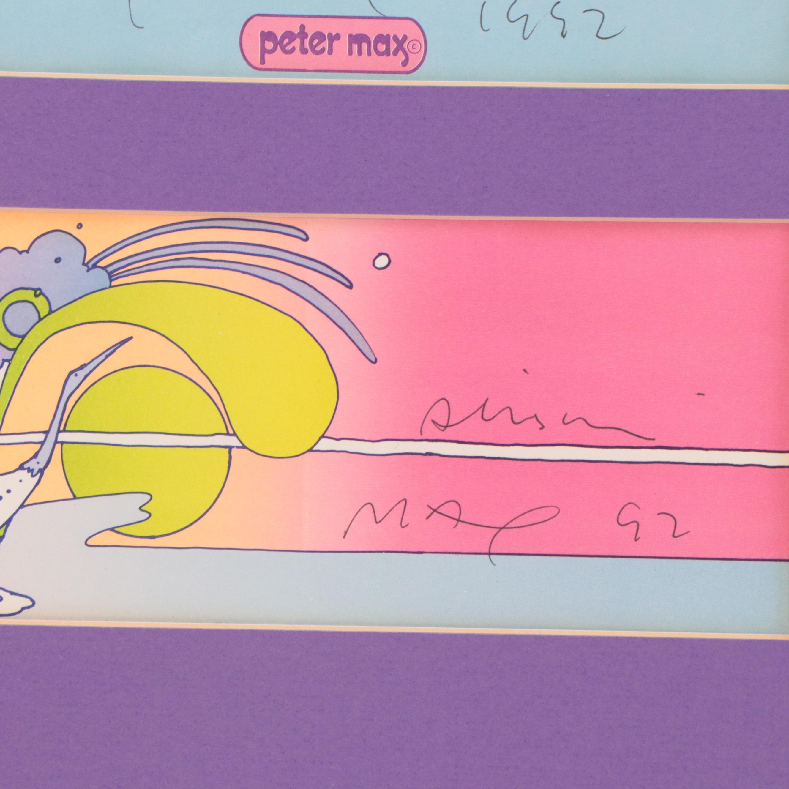Peter Max Offset Lithographs with Personalized Dedications, 1992
