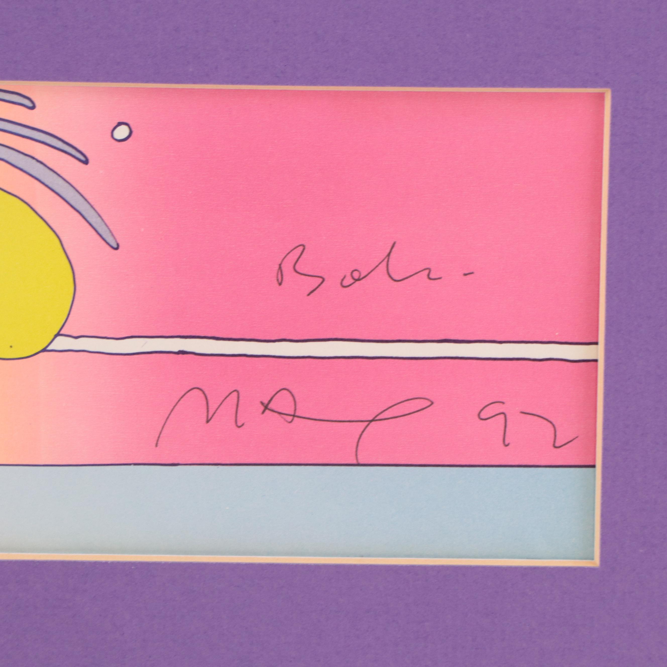 Peter Max Offset Lithographs with Personalized Dedications, 1992