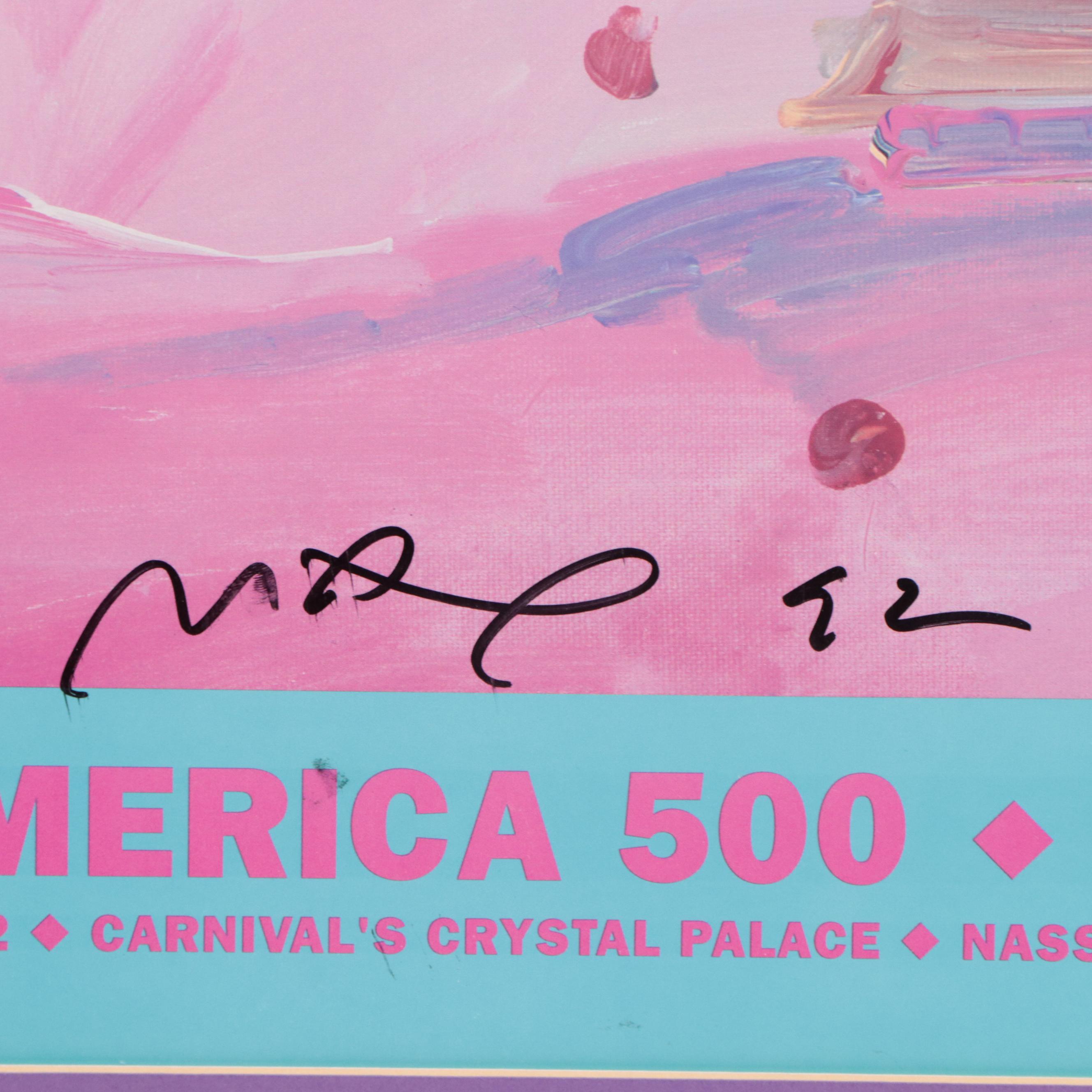 Signed Peter Max American 500 Offset Lithograph Exhibition Poster, 1992