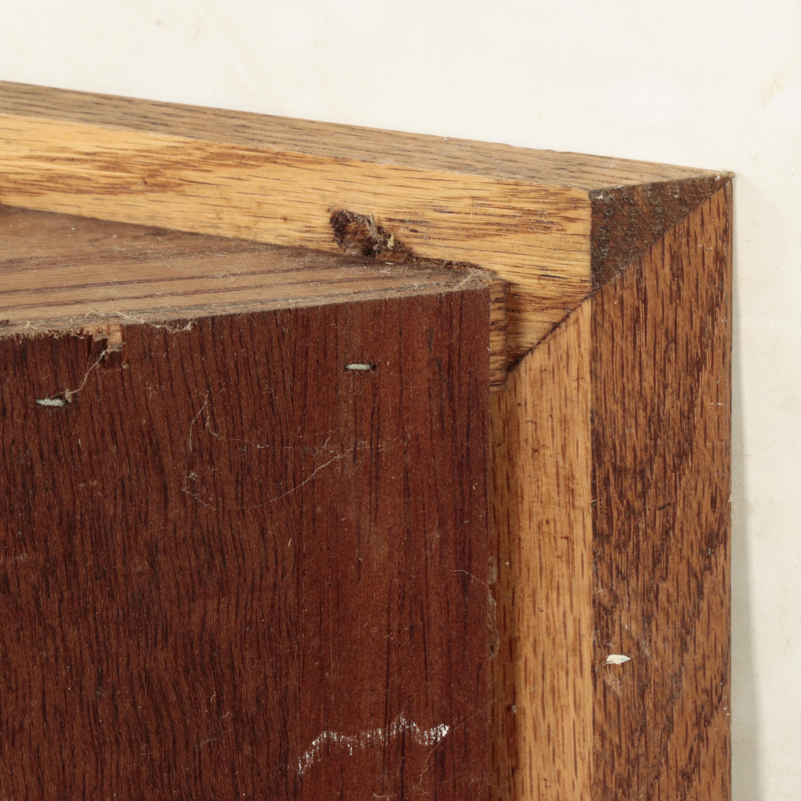 Small Oak Hanging Corner Shelf, Late 20th Century
