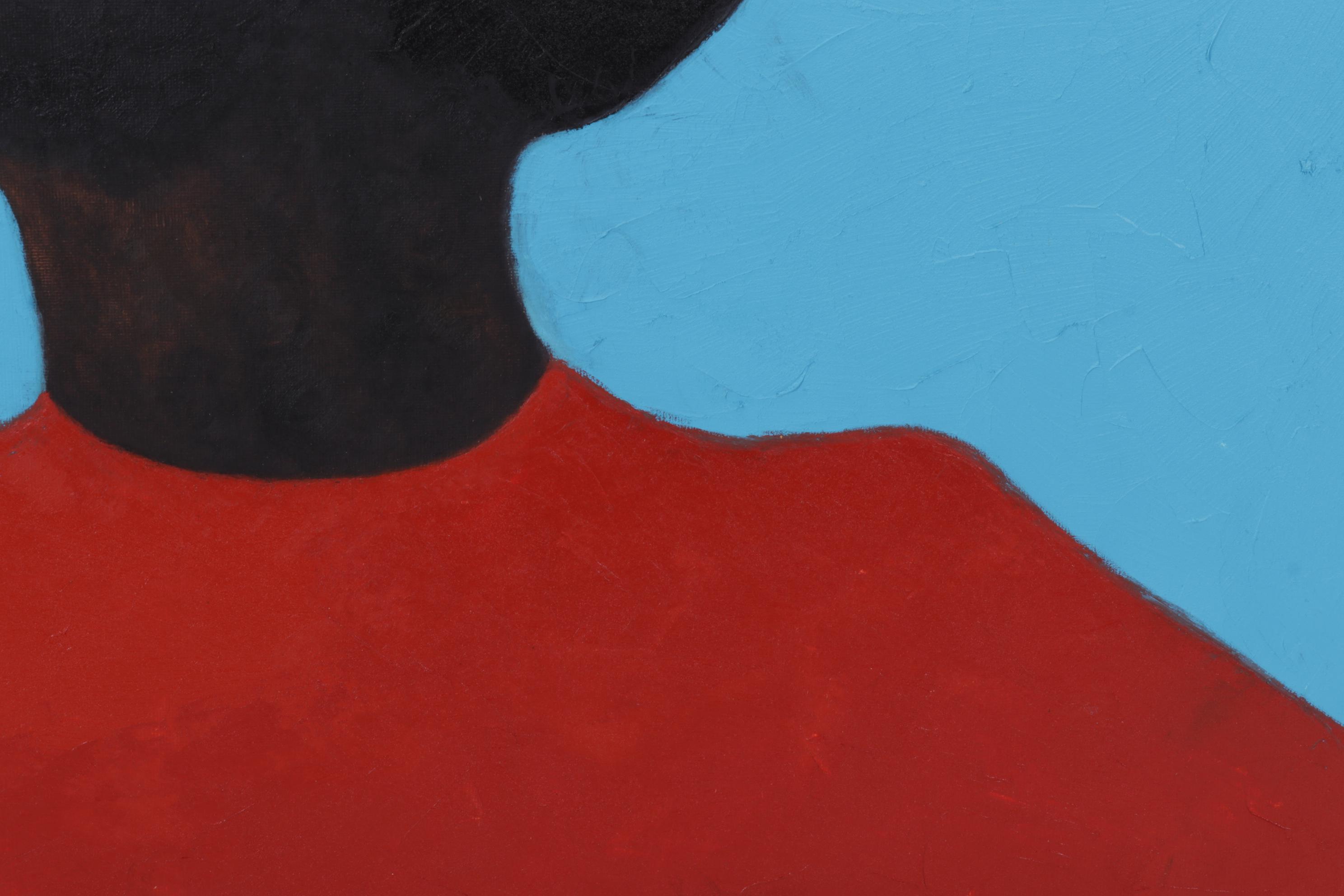 Oluwakemi Omowaire Portrait Oil Painting "Stay With Me," 21st Century