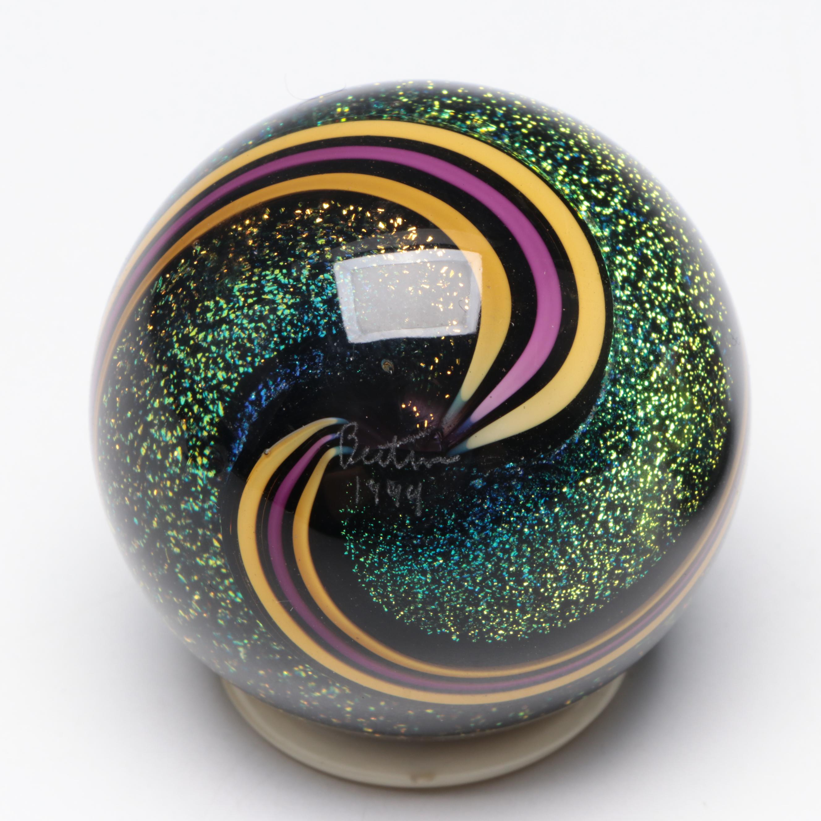Geoffrey Beetem and Other Multicolor Dichroic and Filigrana Art Glass Marbles