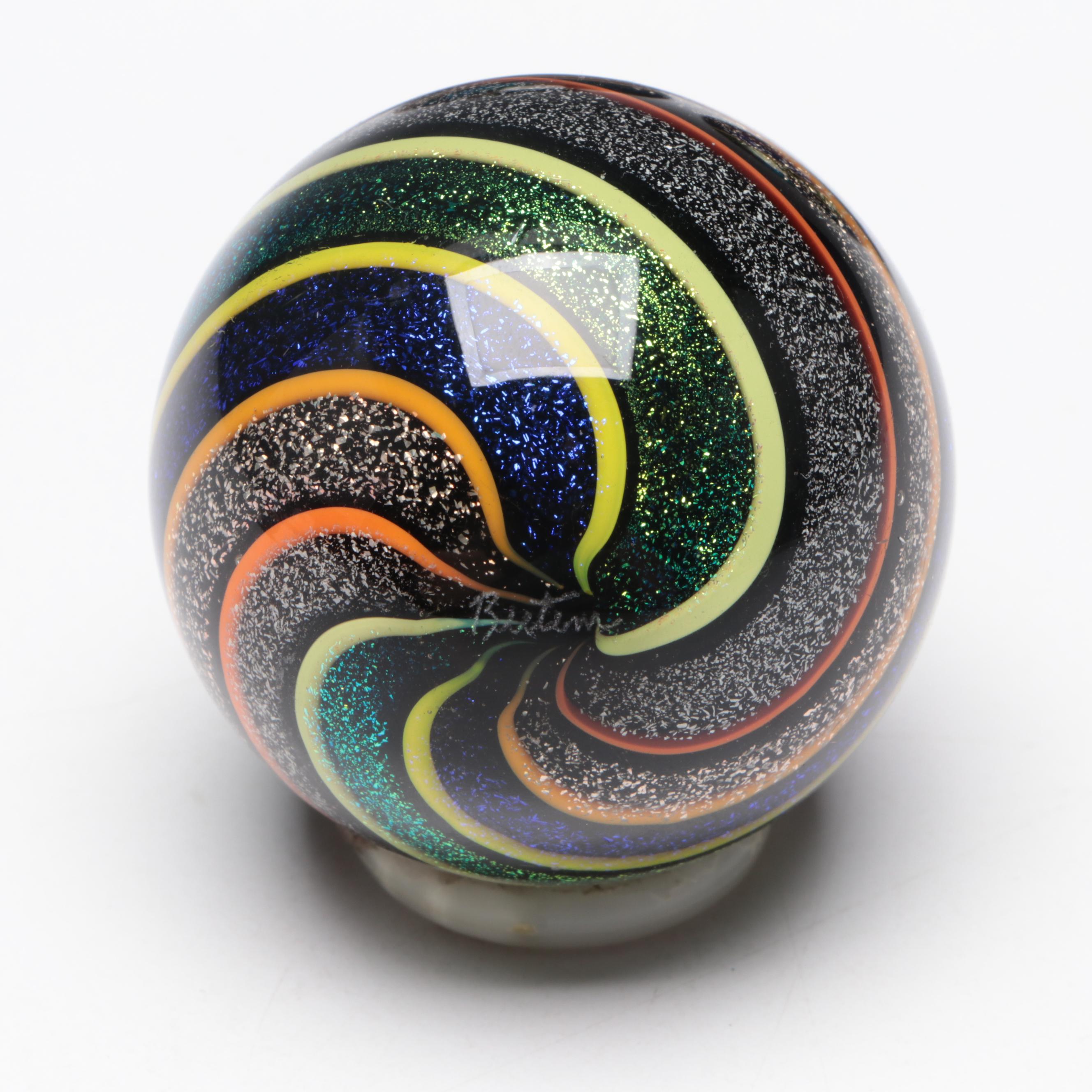 Geoffrey Beetem and Other Multicolor Dichroic and Filigrana Art Glass Marbles