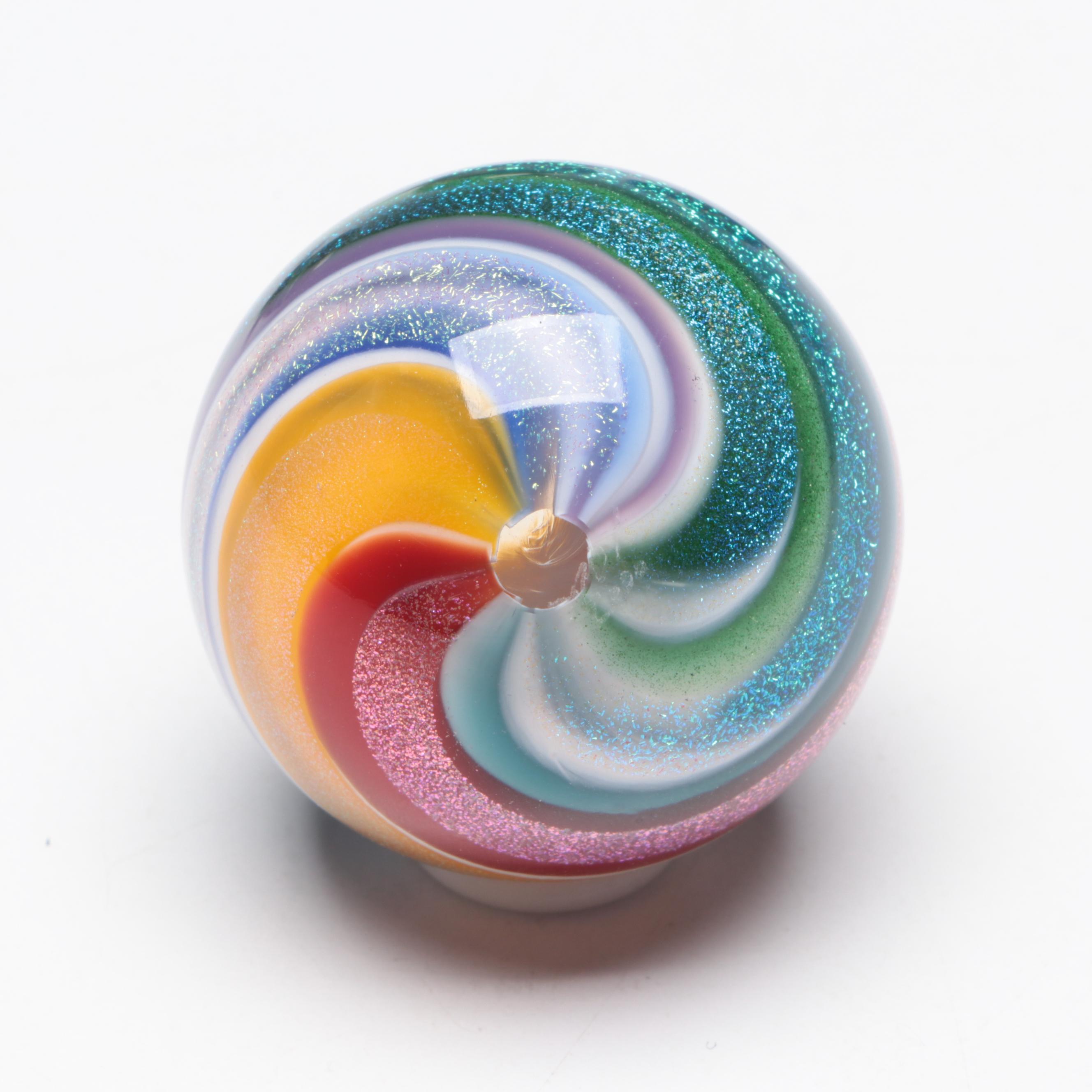 Geoffrey Beetem and Other Multicolor Dichroic and Filigrana Art Glass Marbles