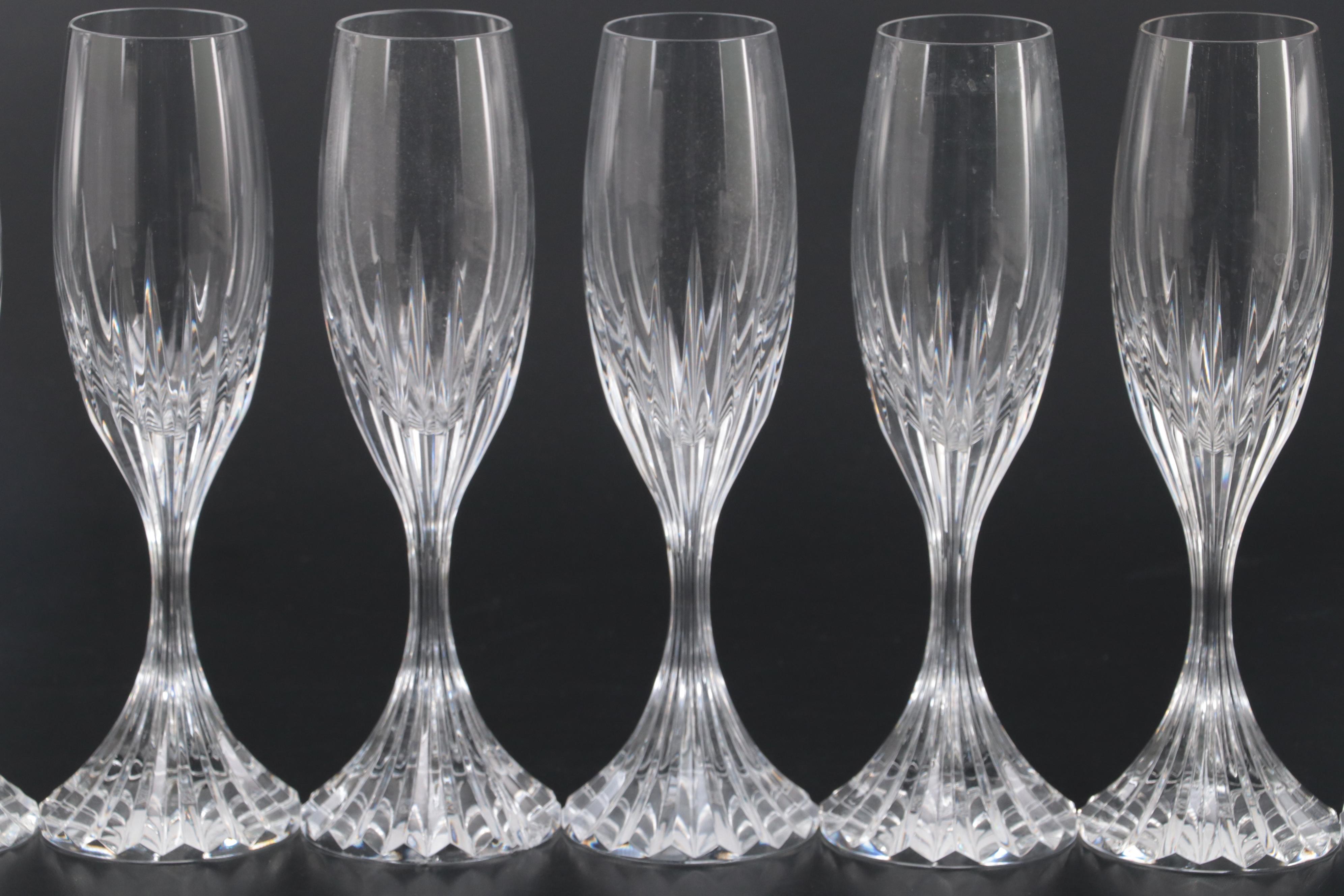 Baccarat "Massena" Clear Crystal Champagne Flutes