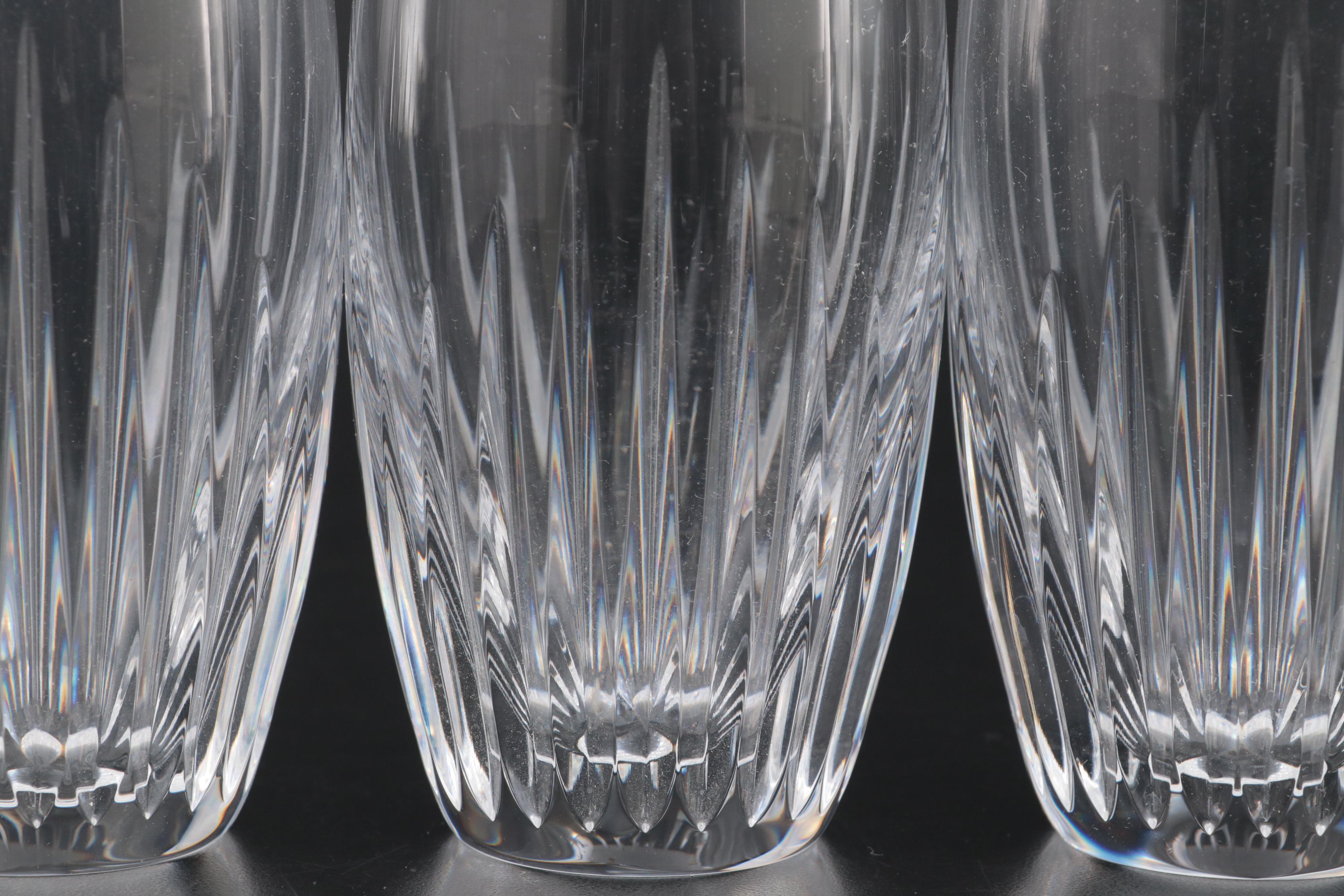 Baccarat "Massena" Clear Crystal Highball Glasses and Tumblers